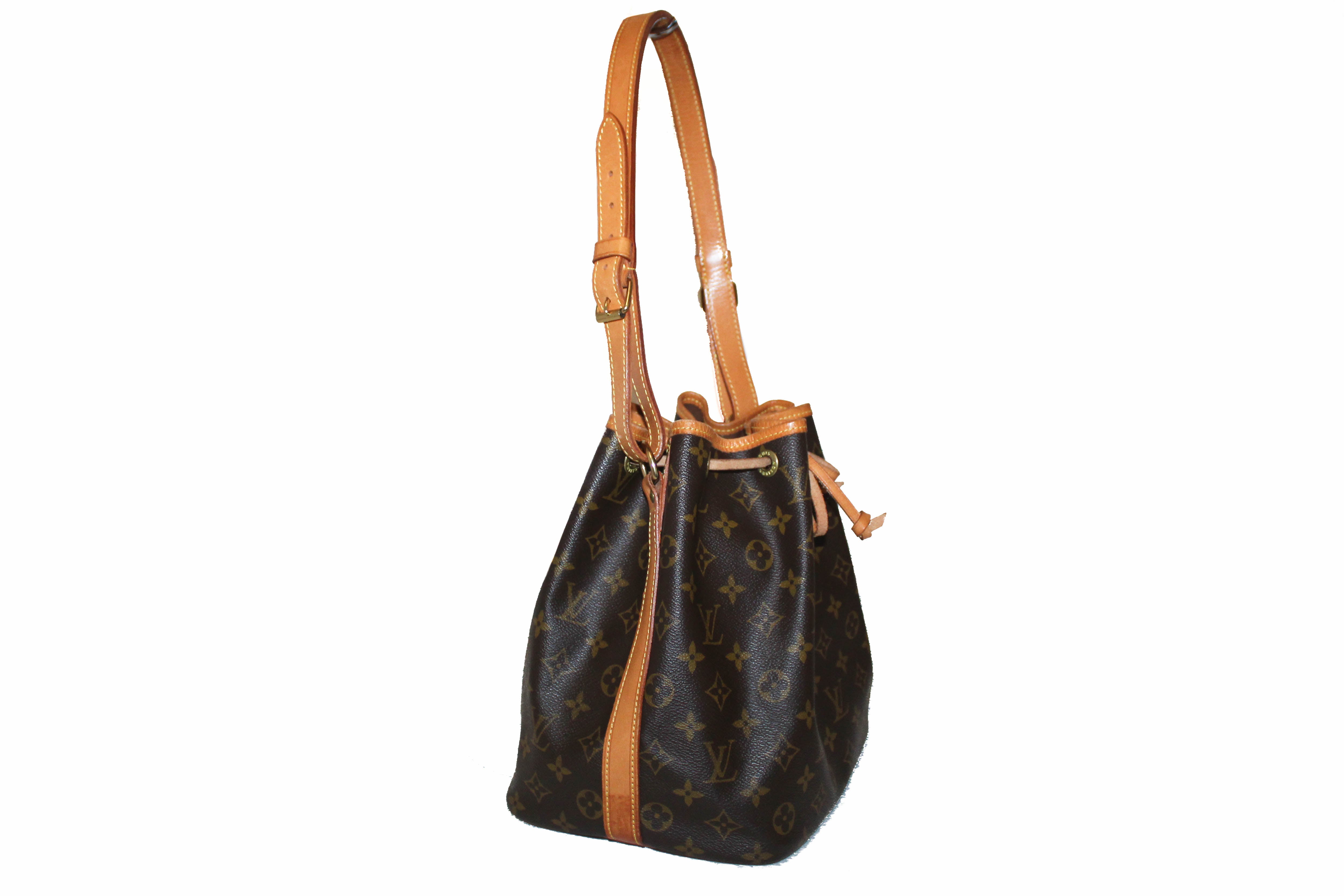 Authentic Louis Vuitton Classic Monogram Petit Noe Drawstring Shoulder Bag - Vintage Luxury Handbag for Women, Perfect for Everyday Use, Travel & Special Occasions