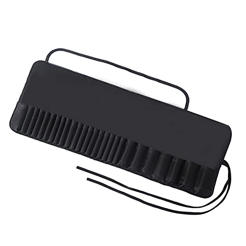 HUHUDDE Makeup Brush Rolling Case - Portable Cosmetic Brush Organizer with Strap for Travel | Waterproof Brush Storage Pouch for Professional Makeup Artists & Beauty Enthusiasts | Perfect for On-the-Go Makeup, Salon Use, and Travel Cosmetics Organization