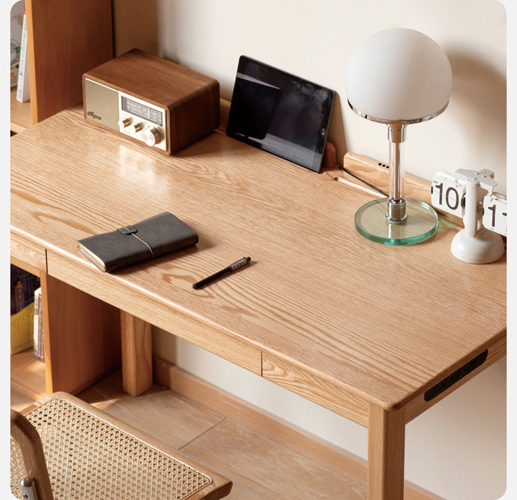 Premium Oak Solid Wood Office Desk - Durable & Stylish Home Office Furniture for Work & Study