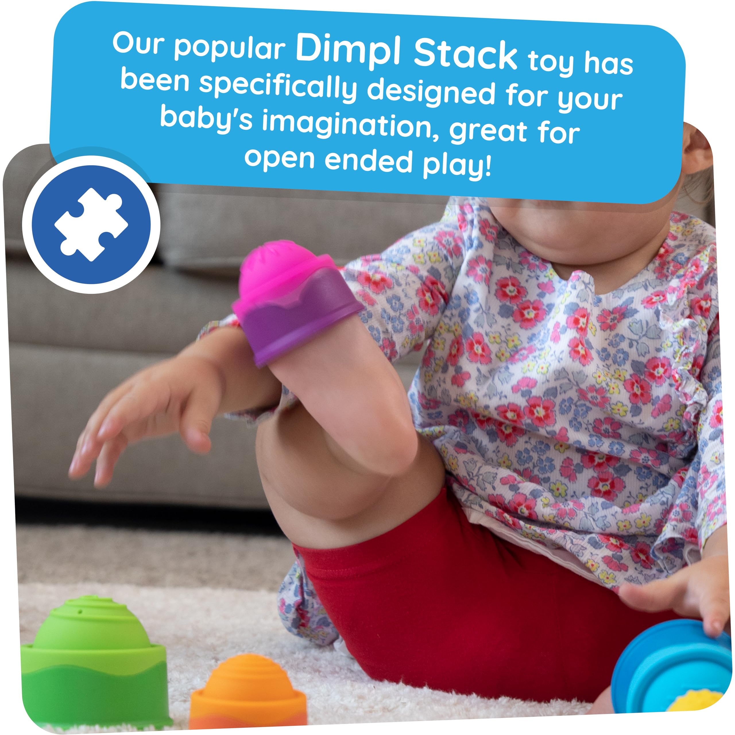 Dimpl Stack Sensory Baby Toys - Stacking & Popping Learning Toy for Toddlers Ages 1-10 Years | Educational Gift for Kids Birthday & Christmas | Perfect for Daycare, Montessori & Early Childhood Development