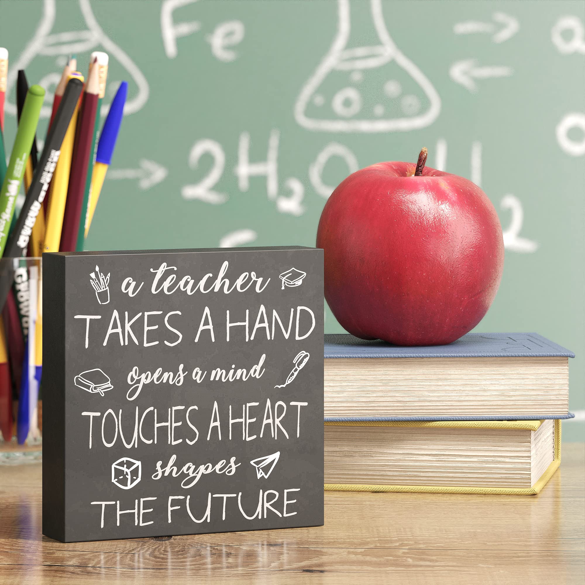 Barnyard Designs Wooden Box Sign - Motivational & Inspirational Office Desk Decor for Women - Perfect for Teacher Gifts, Home Office, Bathroom Shelf Décor & Workspace Motivation