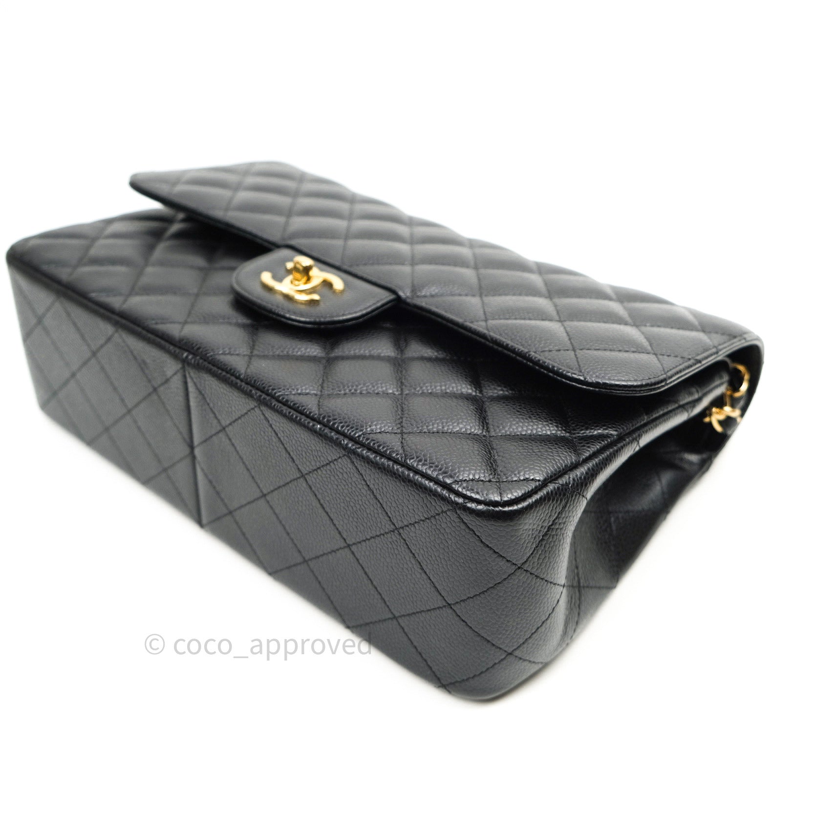 Chanel Caviar Quilted Jumbo Double Flap Bag in Black with Gold Hardware - Luxury Designer Handbag for Women, Perfect for Evening Events & Special Occasions