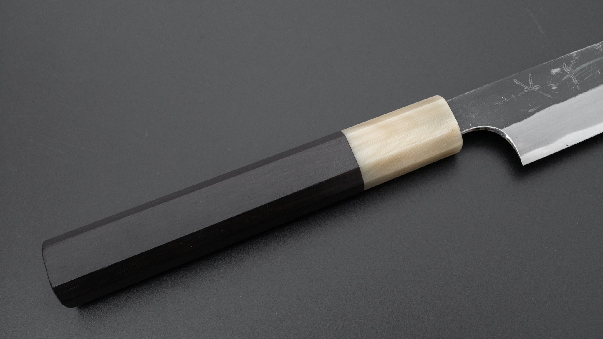 Hitohira Togashi Blue #2 Kurouchi Petty Knife 165mm - Japanese Chef Knife with Ebony Wood Handle - Perfect for Precision Slicing, Peeling & Garnishing Vegetables, Fruits & Boneless Meats