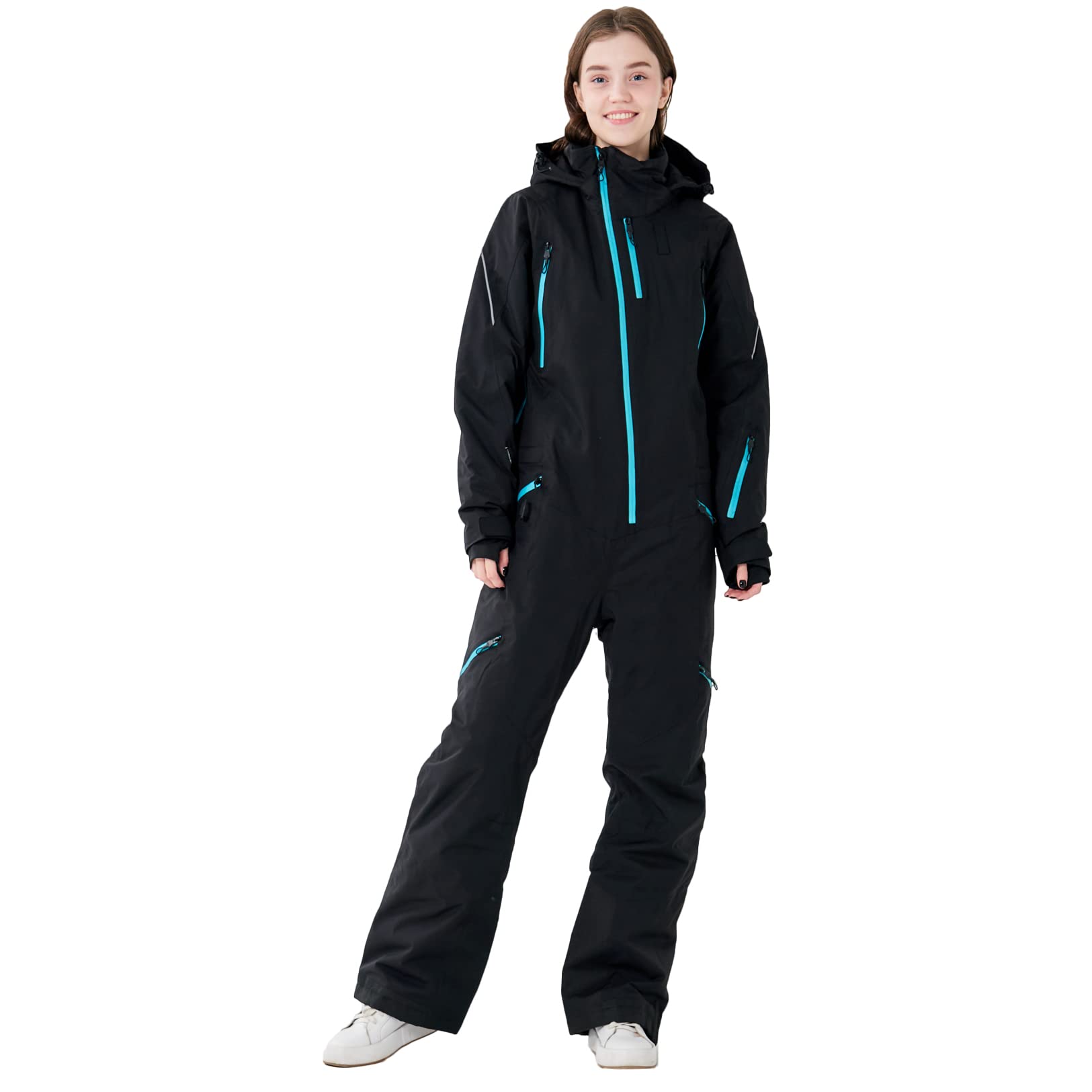 Women's Waterproof Windproof Ski Suit - Thermal One Piece Snowsuit with Detachable Hood for Skiing & Snowboarding | Winter Sports Gear for Women