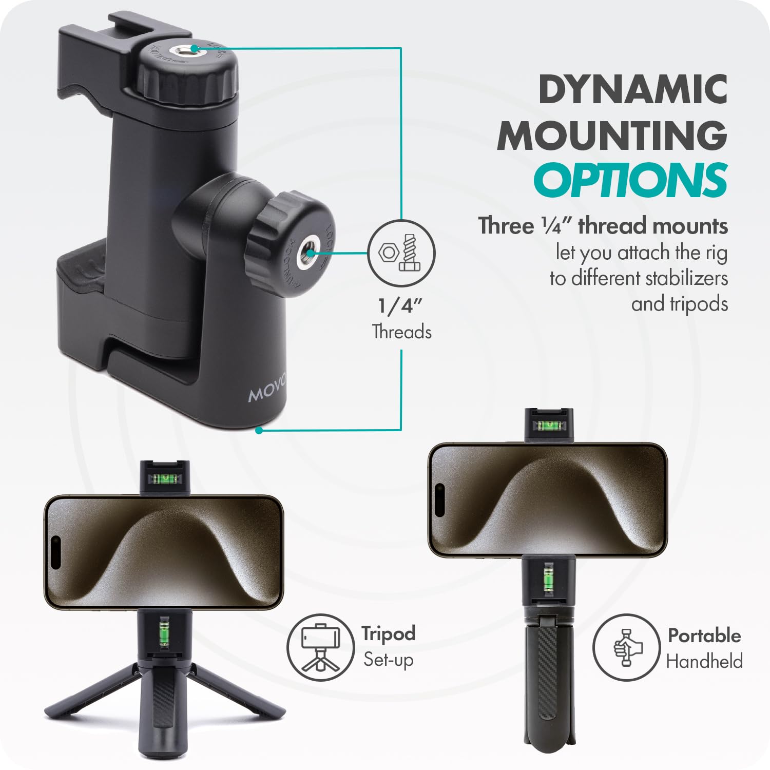 Movo VSK1 Wireless Vlogging Kit for iPhone 15 - Complete YouTube Starter Kit with Wireless Microphone, LED Light, Hand Grip & Mini Tripod - Perfect for Content Creators, Travel Vlogging, Live Streaming & Social Media Videos