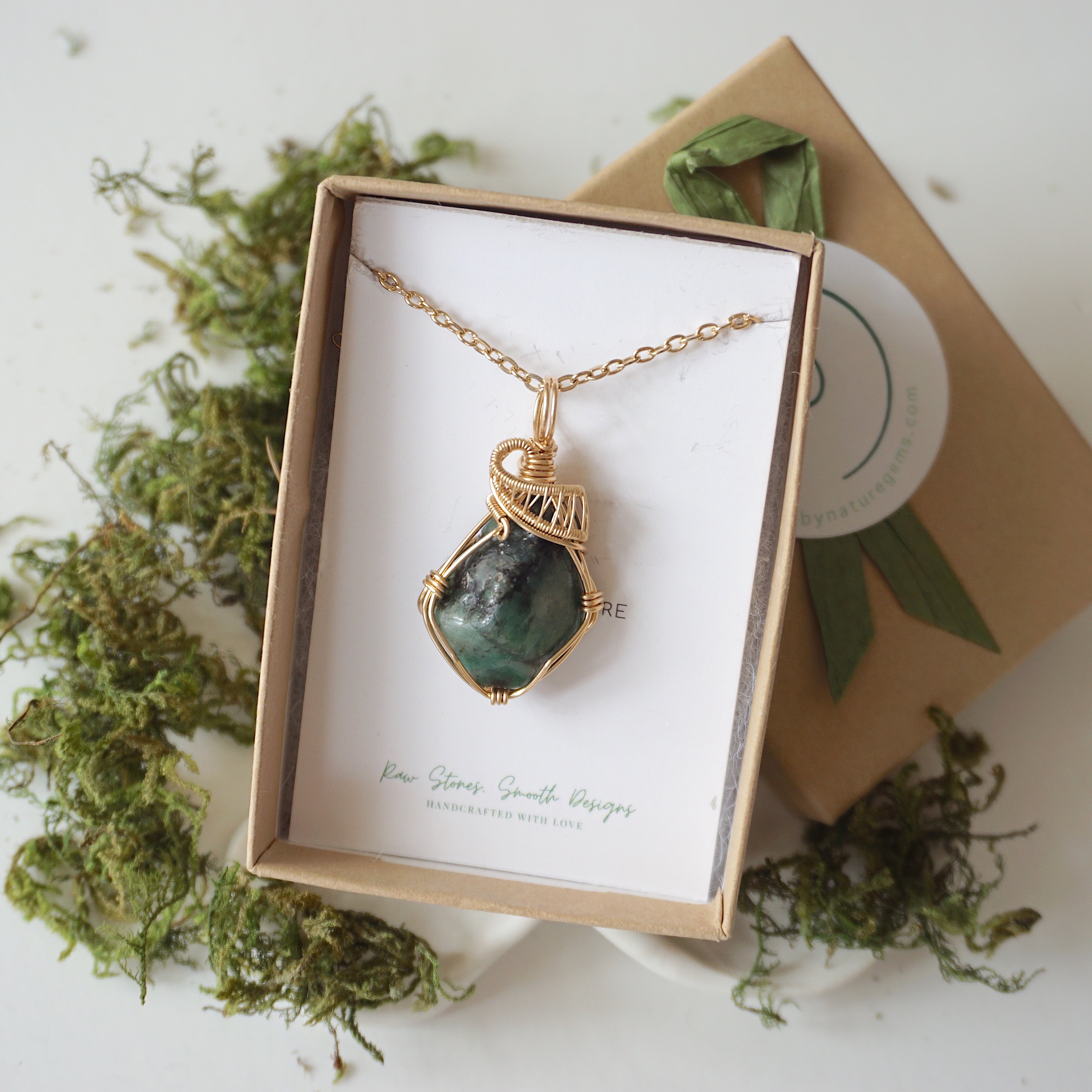 14k Gold Filled Raw Emerald Necklace - Elegant Dainty Jewelry for Women, Perfect for Weddings, Parties & Everyday Wear