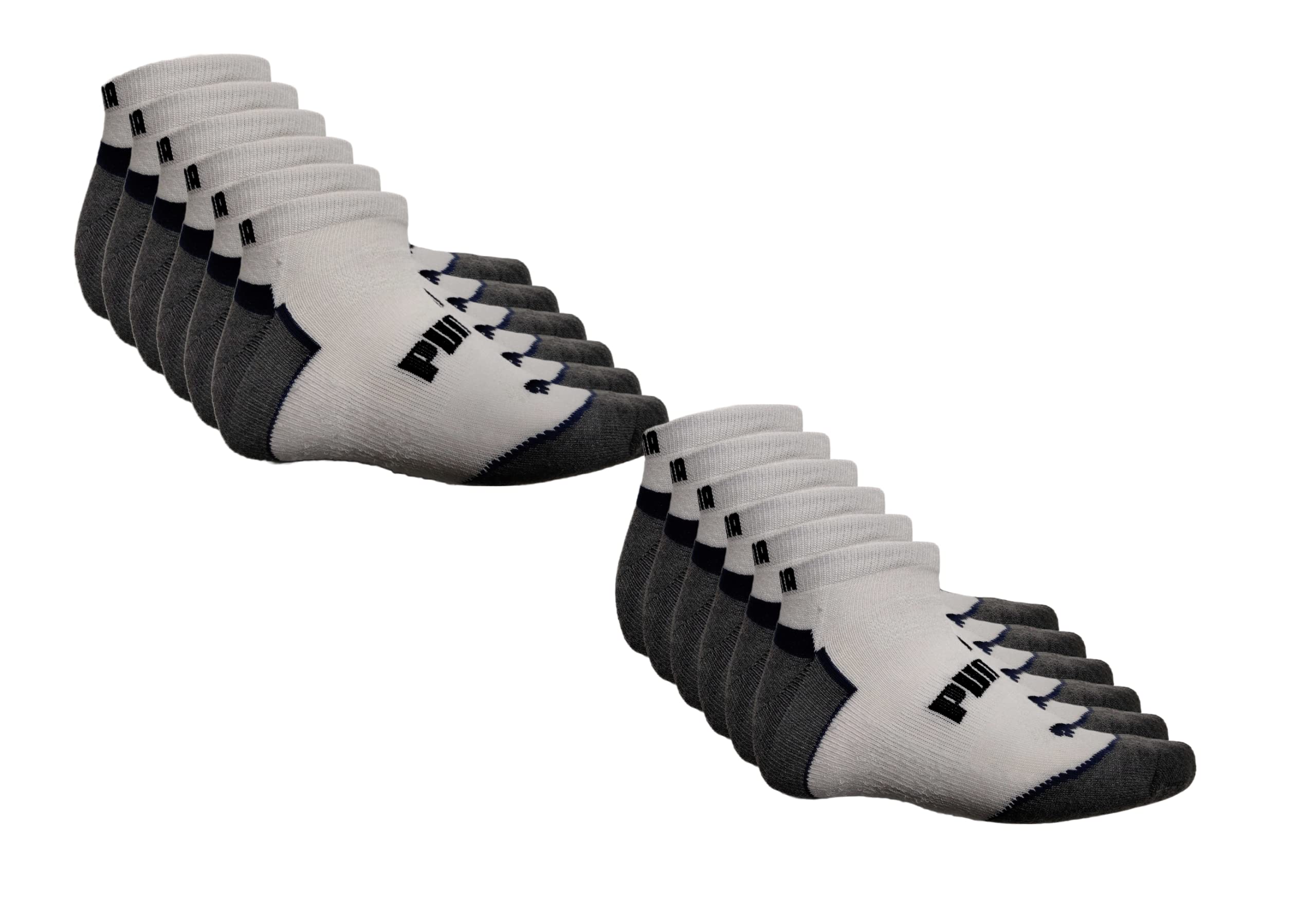 PUMA Men's 6-Pack Low Cut Athletic Socks - Breathable Comfort for Running, Gym & Everyday Wear