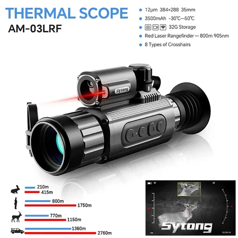 Sytong Thermal Imaging Scope for Hunting - Ballistic Calculation, Night Vision, 35mm/50mm Lens - Perfect for Outdoor Adventure, Wildlife Observation & Night Hunting