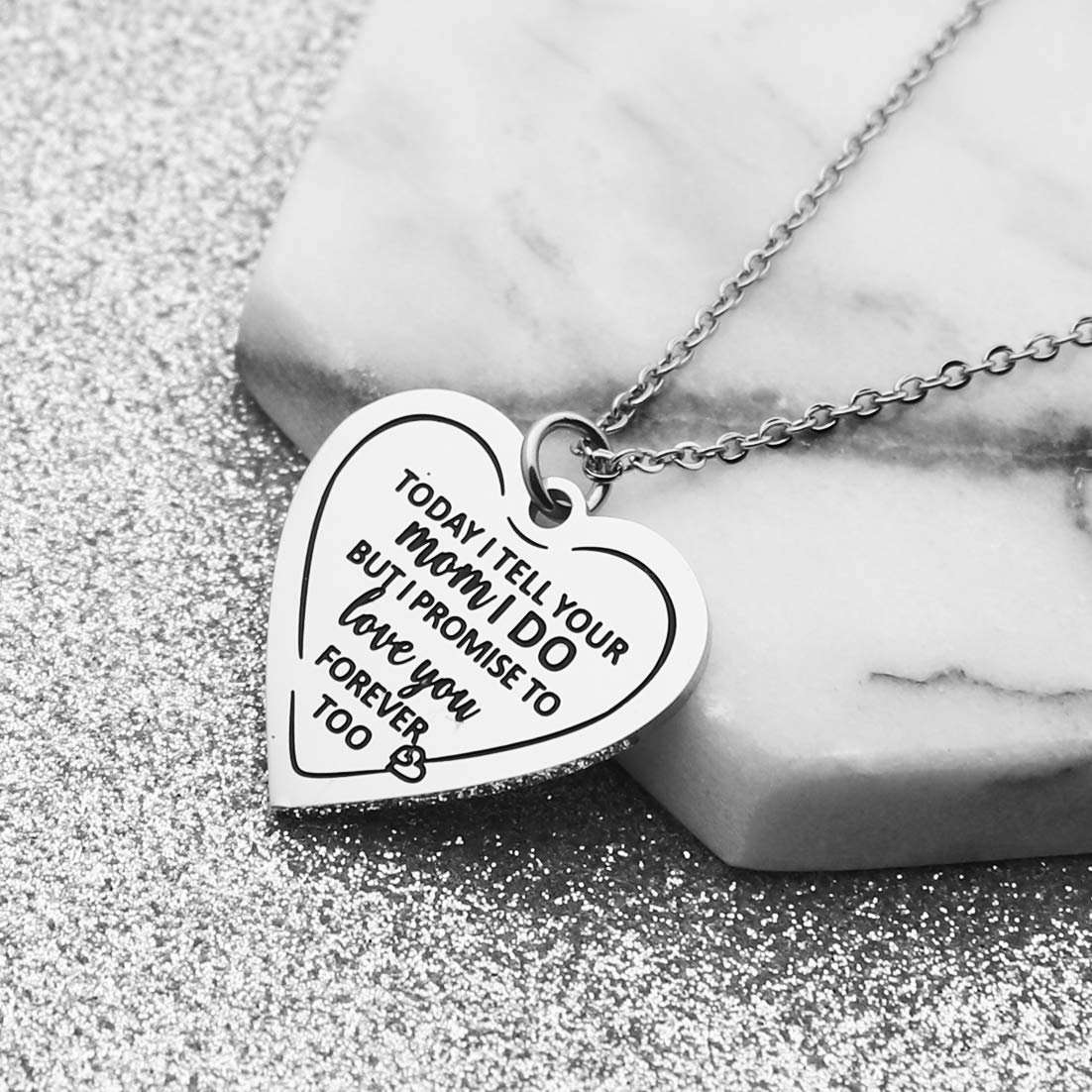 Beautiful Stepmom & Stepdad Necklace Gift for Stepdaughter or Stepson - 'Today I Tell Your Dad/Mom I Do' Promise Jewelry - Perfect for Weddings, Blended Family Gifts & Special Occasions