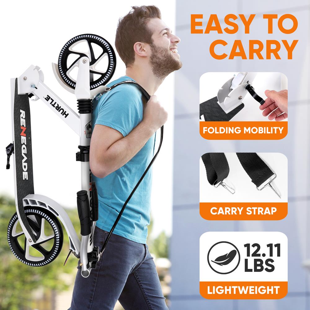Foldable Kick Scooter for Adults & Teens - Lightweight & Portable Commuter Scooter - Perfect for Urban Travel, Campus, Parks & Daily Commute