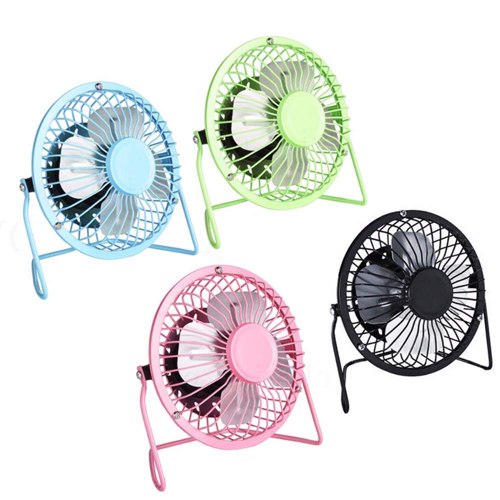 Portable USB Rechargeable Mini Desk Fan - Metal Quiet Cooling Fan for Home, Office & Travel - Black | Perfect for Work, Study & Outdoor Activities
