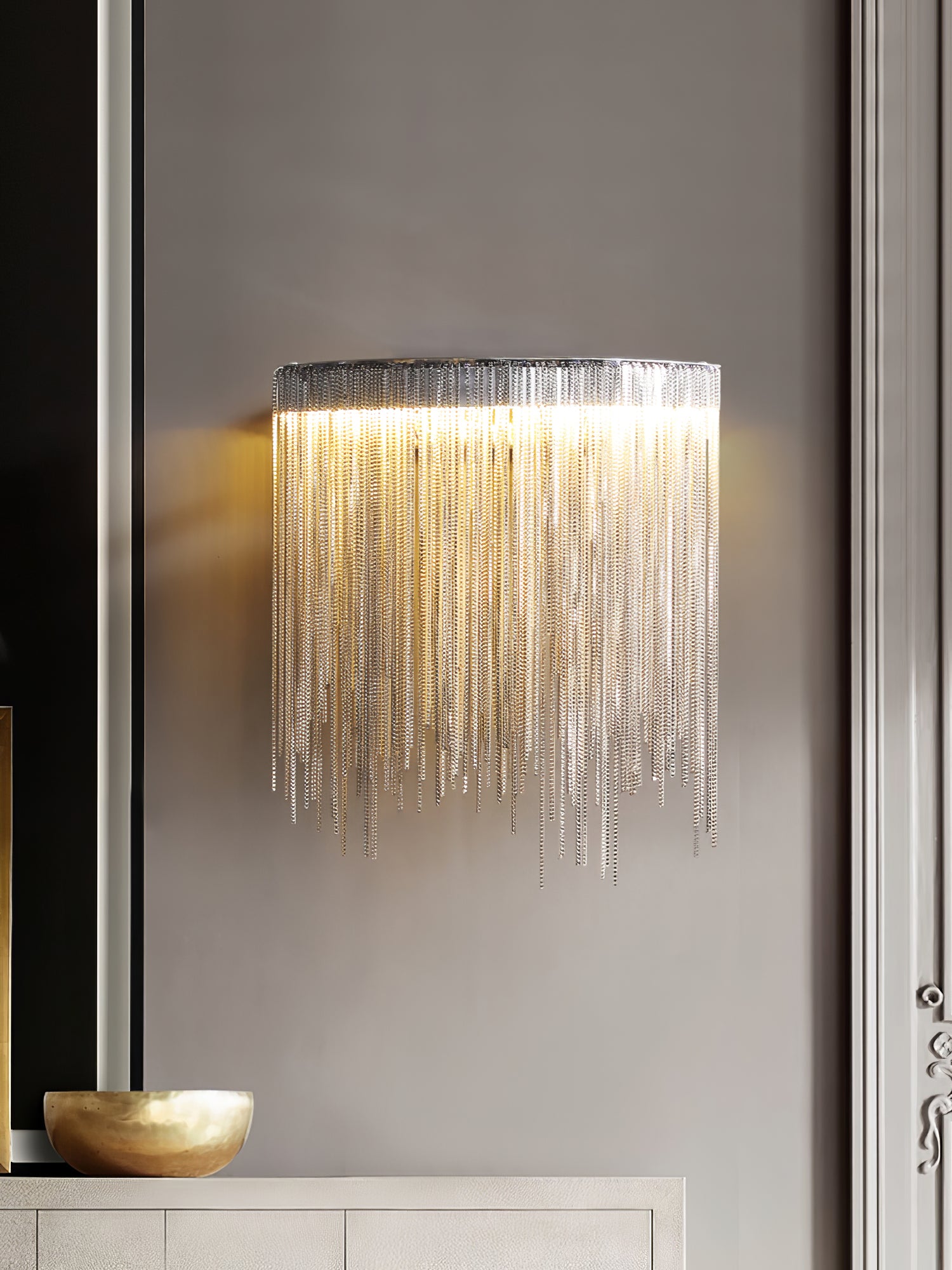 Tassel Wall Lamp with Chain - Elegant Boho Decor for Bedroom, Living Room & Nursery Lighting