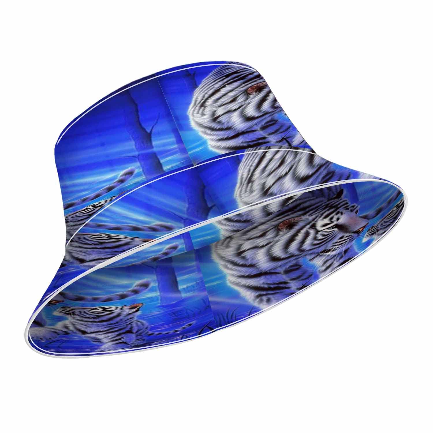 WONDERTIFY White Tulips Bucket Hat for Women - Summer Sun Protection Fashion Accessory for Beach, Outdoor, and Travel