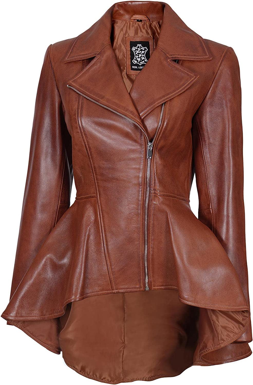 Genuine Lambskin Leather Motorcycle Jacket for Women - Long Real Leather Biker Coat - Perfect for Riding, Fashion & Outdoor Adventures
