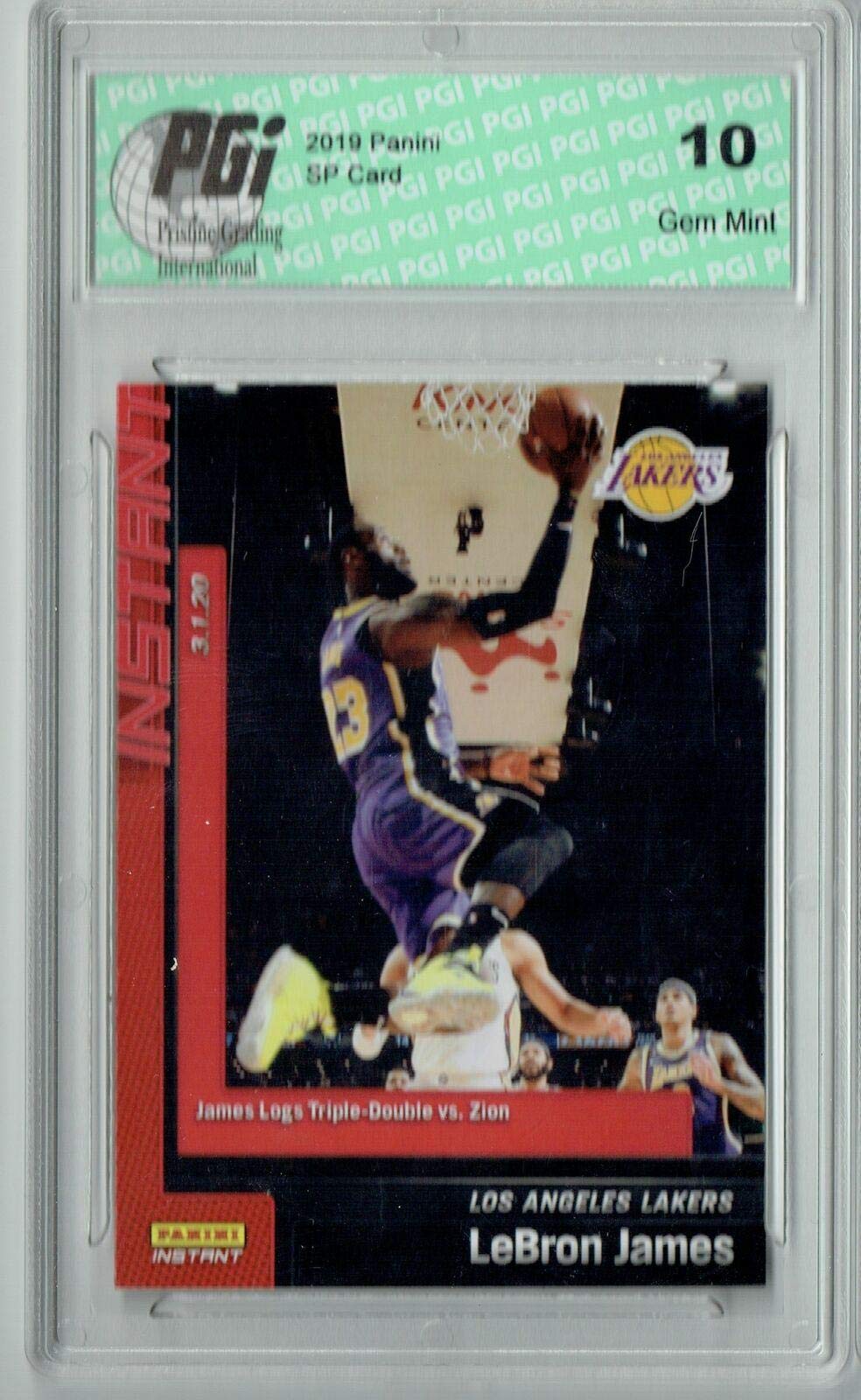LeBron James 2019 Panini Instant #106 Triple Double Zion 142 Made Basketball Card PGI 10 - Unsigned Collectible Trading Card for NBA Fans & Sports Memorabilia Collectors