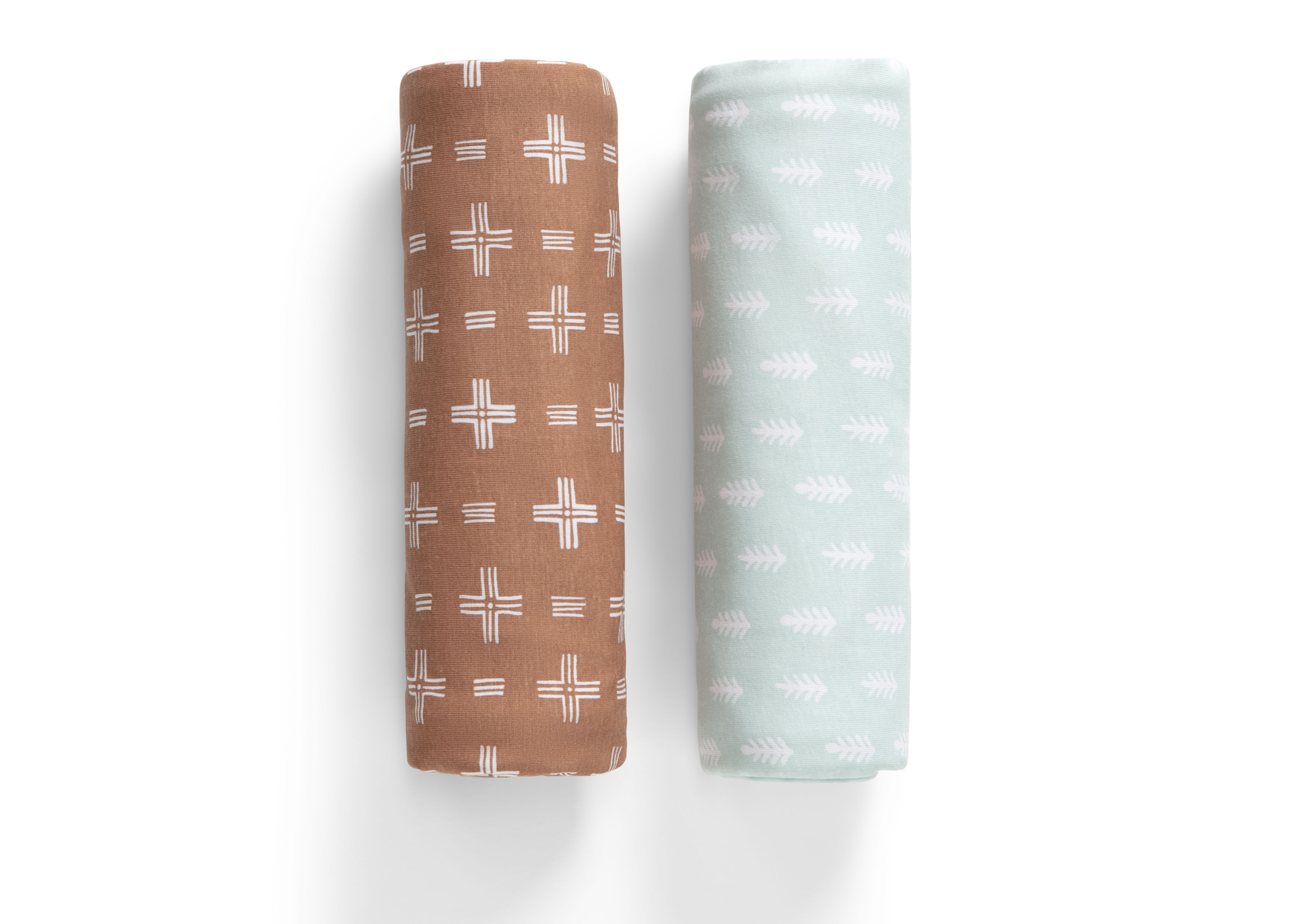 100% Organic Jersey Cotton Baby Receiving Blankets - Soft & Breathable Newborn Swaddle Blankets (2 Pack) - Perfect for Swaddling, Nursing & Stroller Use