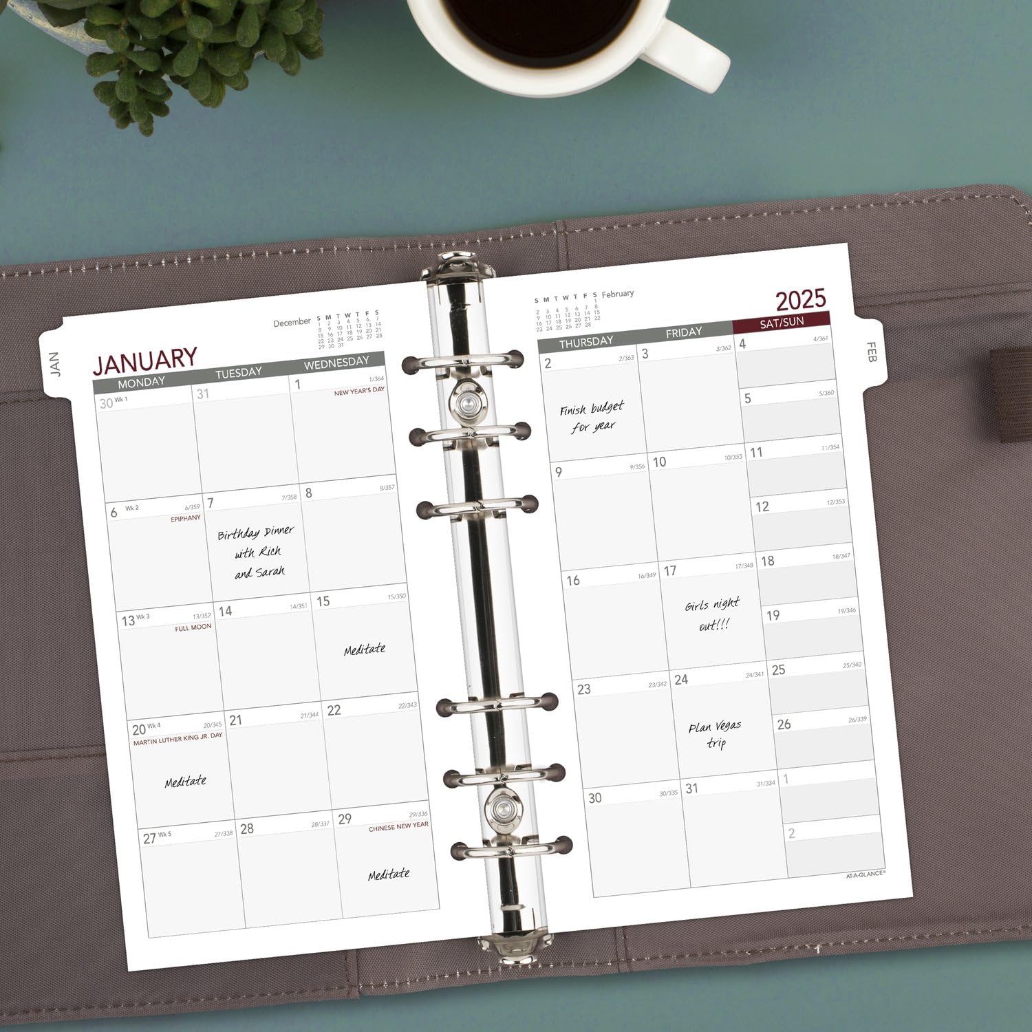 AT-A-GLANCE 2025 Monthly Planner Refill - 3.75
