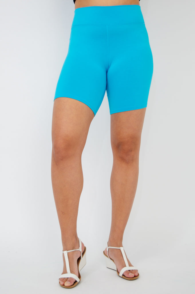 Hallie Women's Shorts - Soft Bamboo Fabric, Comfortable Turquoise Casual Shorts for Summer, Lounge, Yoga & Travel