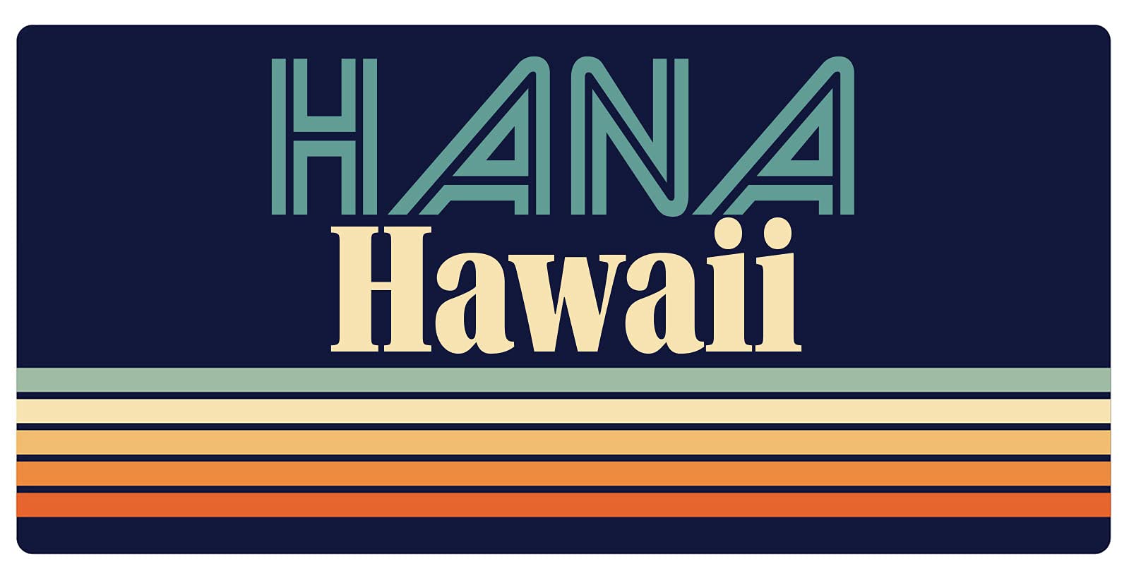 Hana Hawaii 5 x 2.5-Inch Retro Fridge Magnet - Vintage Hawaiian Style Decorative Magnet for Refrigerator, Office, Home & Gifts
