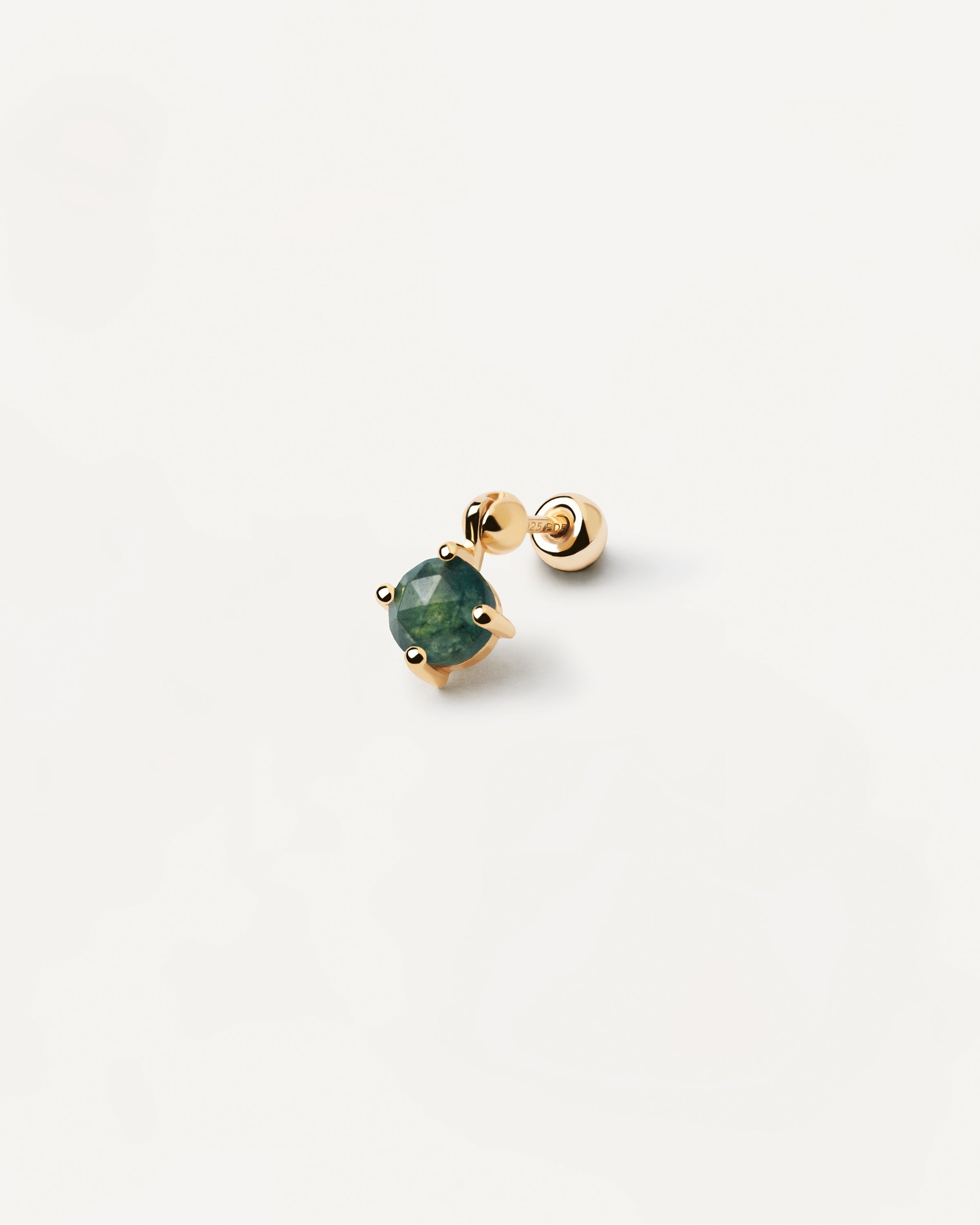 Kimi Moss Agate Single Earring - Natural Stone Dangle Earring for Women, Boho Chic Jewelry Gift | Perfect for Weddings, Parties & Everyday Wear