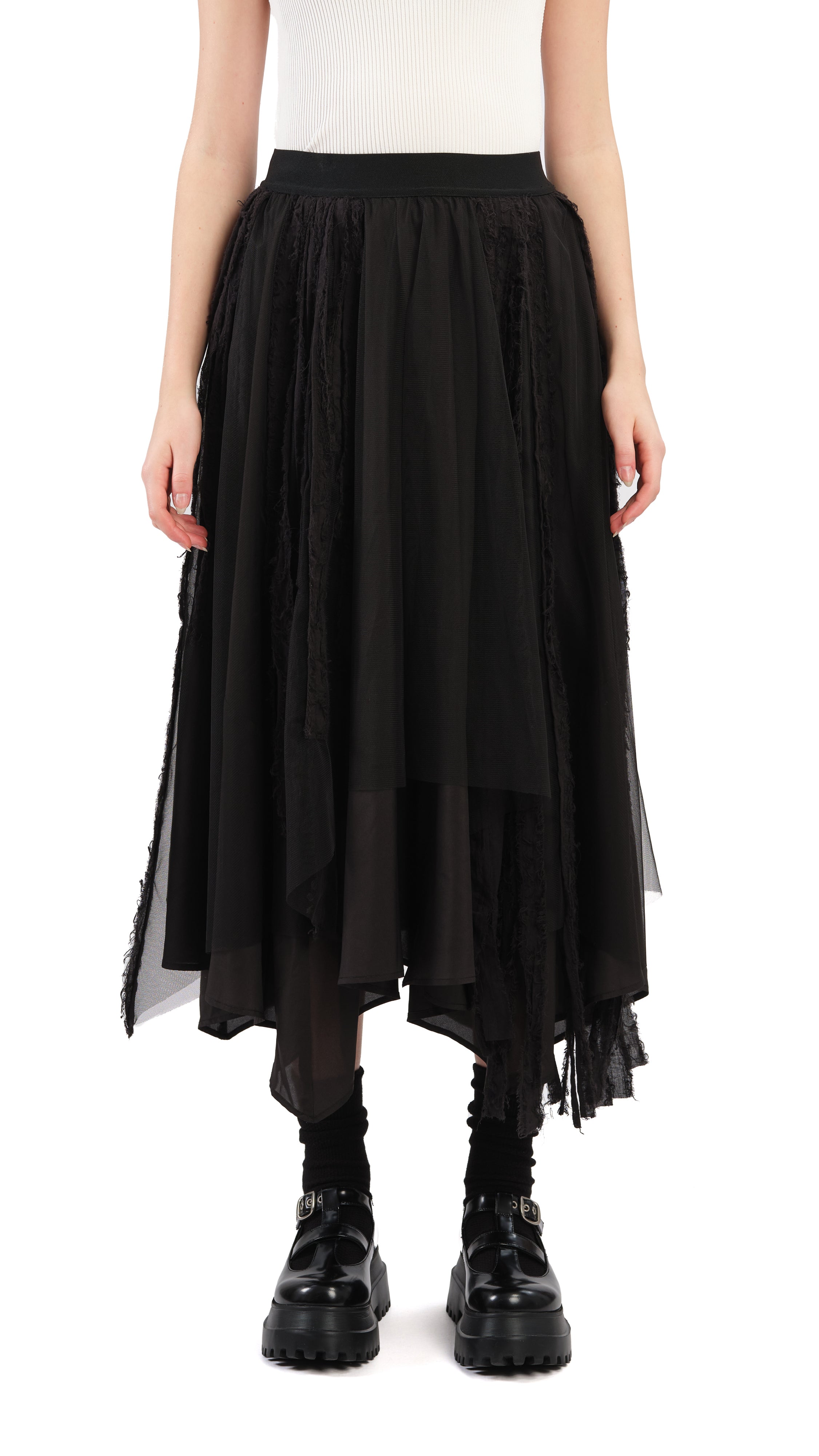 Asymmetric Layer Skirt for Women - Trendy High-Low Hem Flowy Midi Skirt | Perfect for Casual Outfits, Date Nights & Summer Vacations