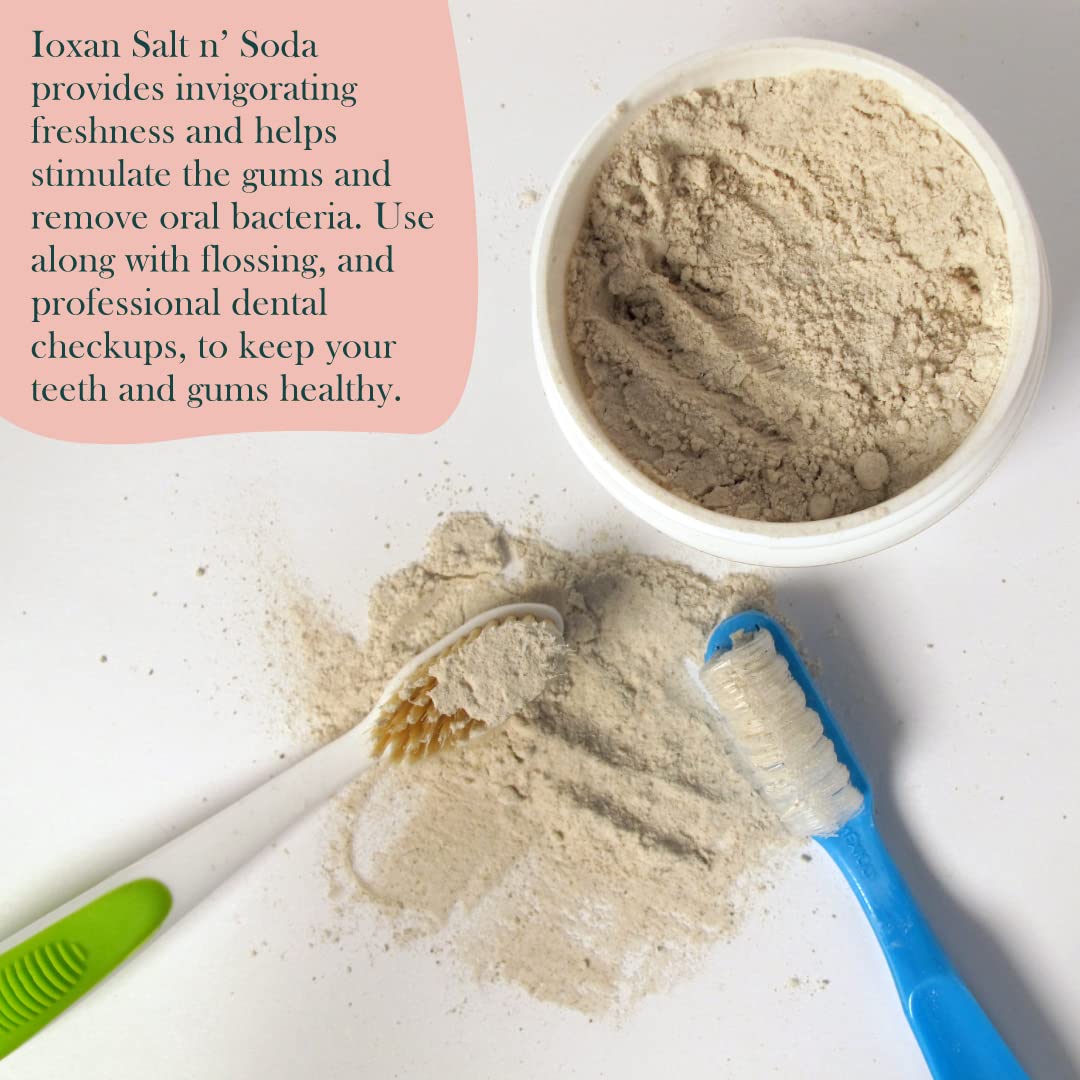 Natural Salt & Soda Toothpowder with Ioxan - Whitening & Stain Removal Tooth Powder for Sensitive Teeth - Perfect for Travel, Camping & Eco-Friendly Oral Care