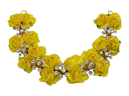 IYAAN Women's White Nylon and Metal Artificial Flower Hair Clip - Floral Hair Accessories for Weddings, Parties, and Special Occasions