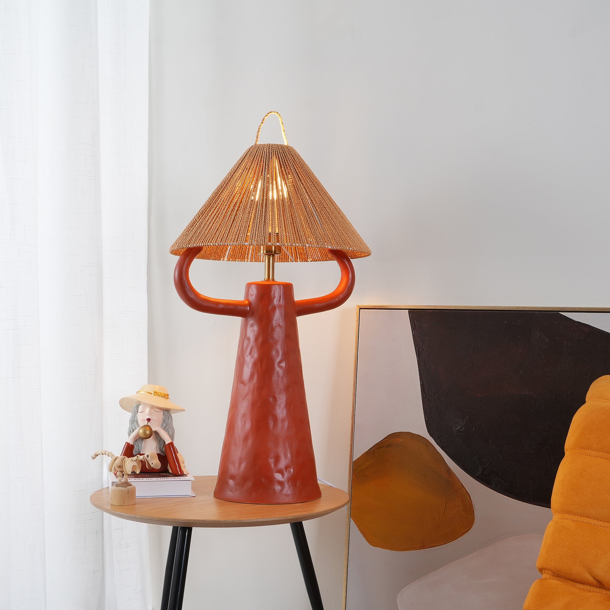 Dona Ceramic Table Lamp - Elegant Handcrafted Night Light for Bedroom, Living Room, and Office Decor - Perfect for Cozy Ambiance and Relaxation