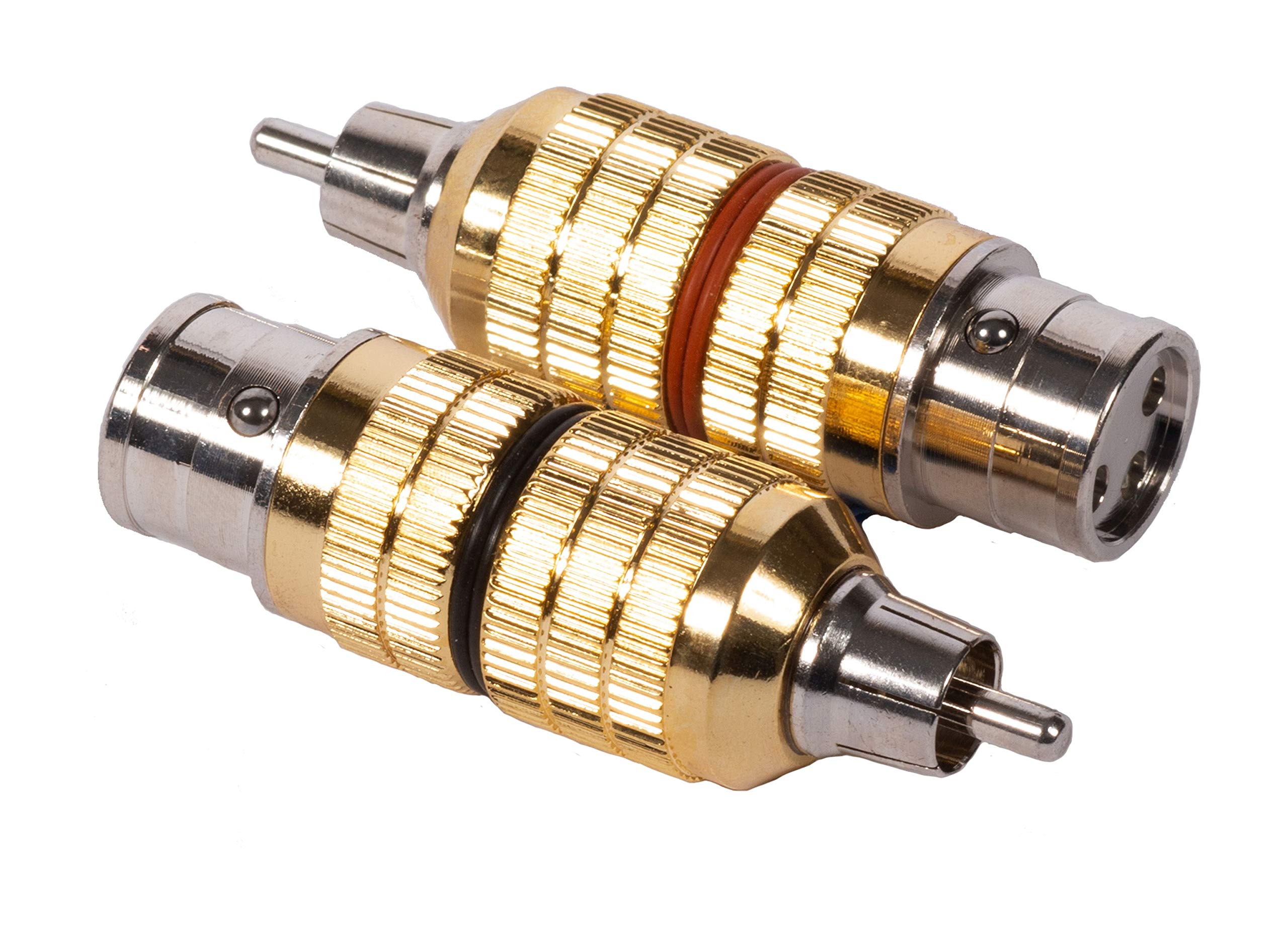 High-Quality Clear Female XLR to Male RCA Adapter Cables (CGA FXLR-MRCA) - 2 Pack (1 Pair) for Professional Audio, DJ Equipment, and Home Theater Systems