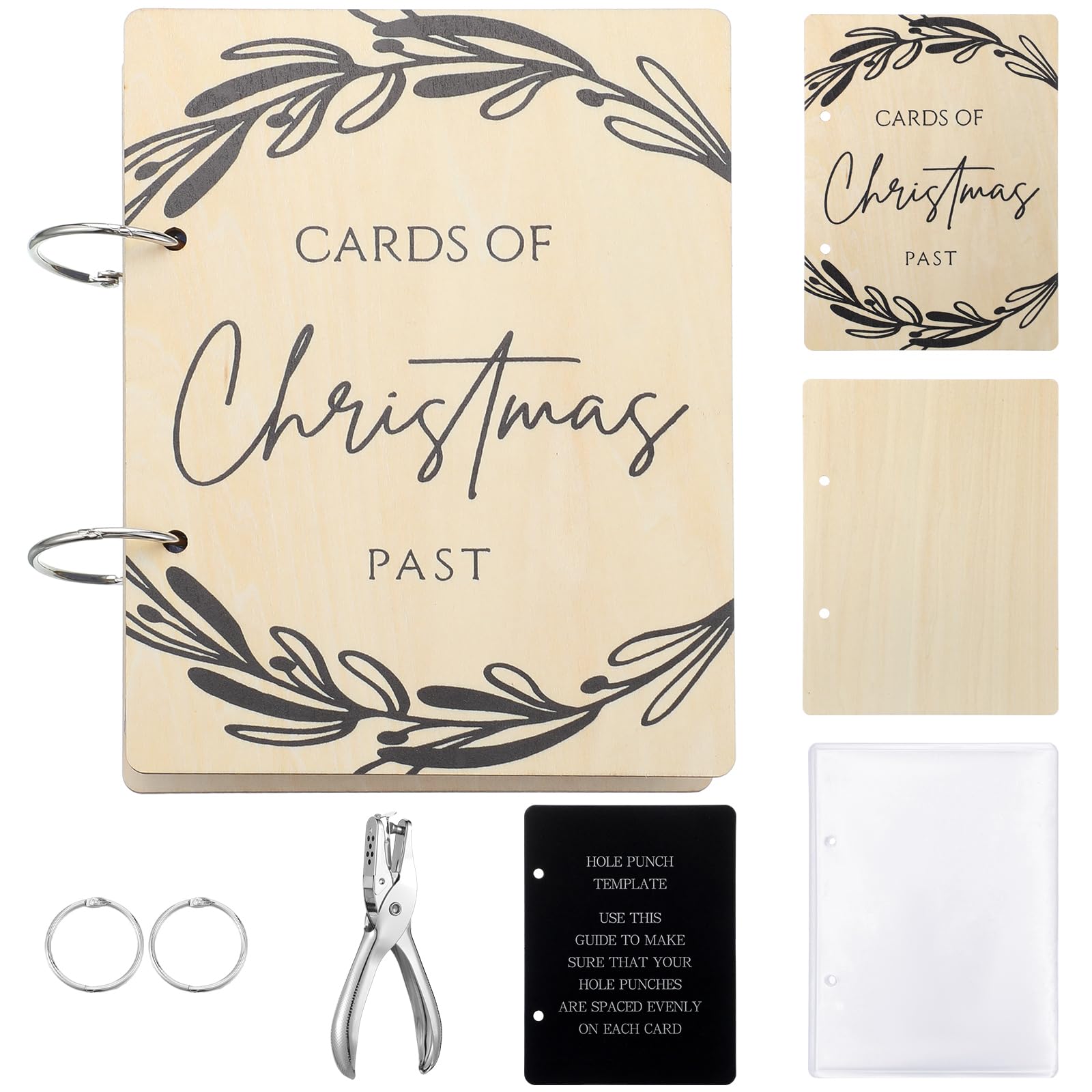 Hoolerry Christmas Wood Card Organizer Set - 6 x 8