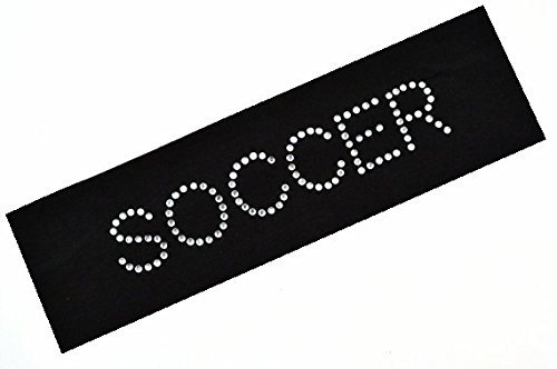 SOCCER RHINESTONE Stretch Headband for Women, Girls & Teens - Sparkly Soccer Team Gifts for Players & Fans - Perfect for Games, Practice & Sports Events