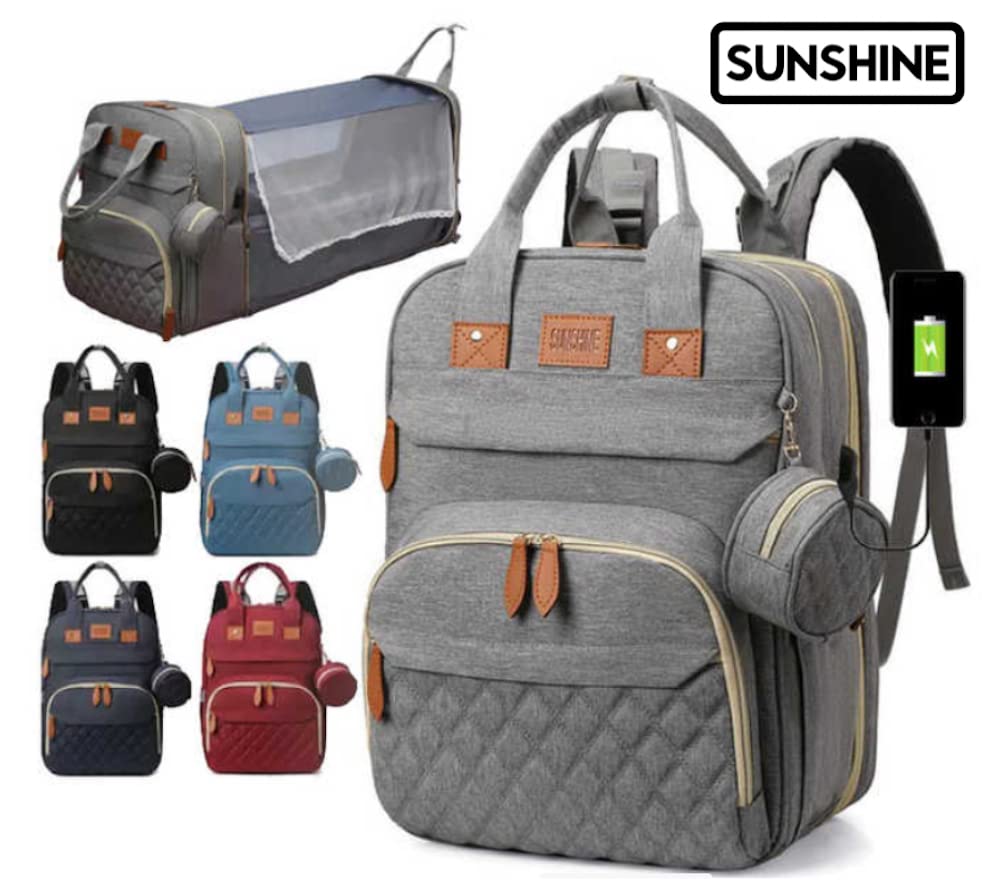 Premium All-In-One Backpack Diaper Bag with Changing Pad - USB Charging Port & 13 Pockets (3 Insulated) for Parents - Perfect for Travel, Daycare & On-The-Go Baby Essentials