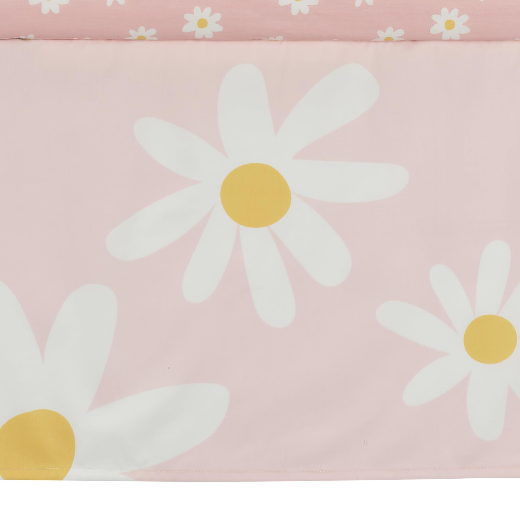 Lambs & Ivy Daisy Dreams 3-Piece Crib Bedding Set - Pink & White Modern Floral Nursery Decor | Perfect for Baby Girls' Room & Garden-Themed Nursery