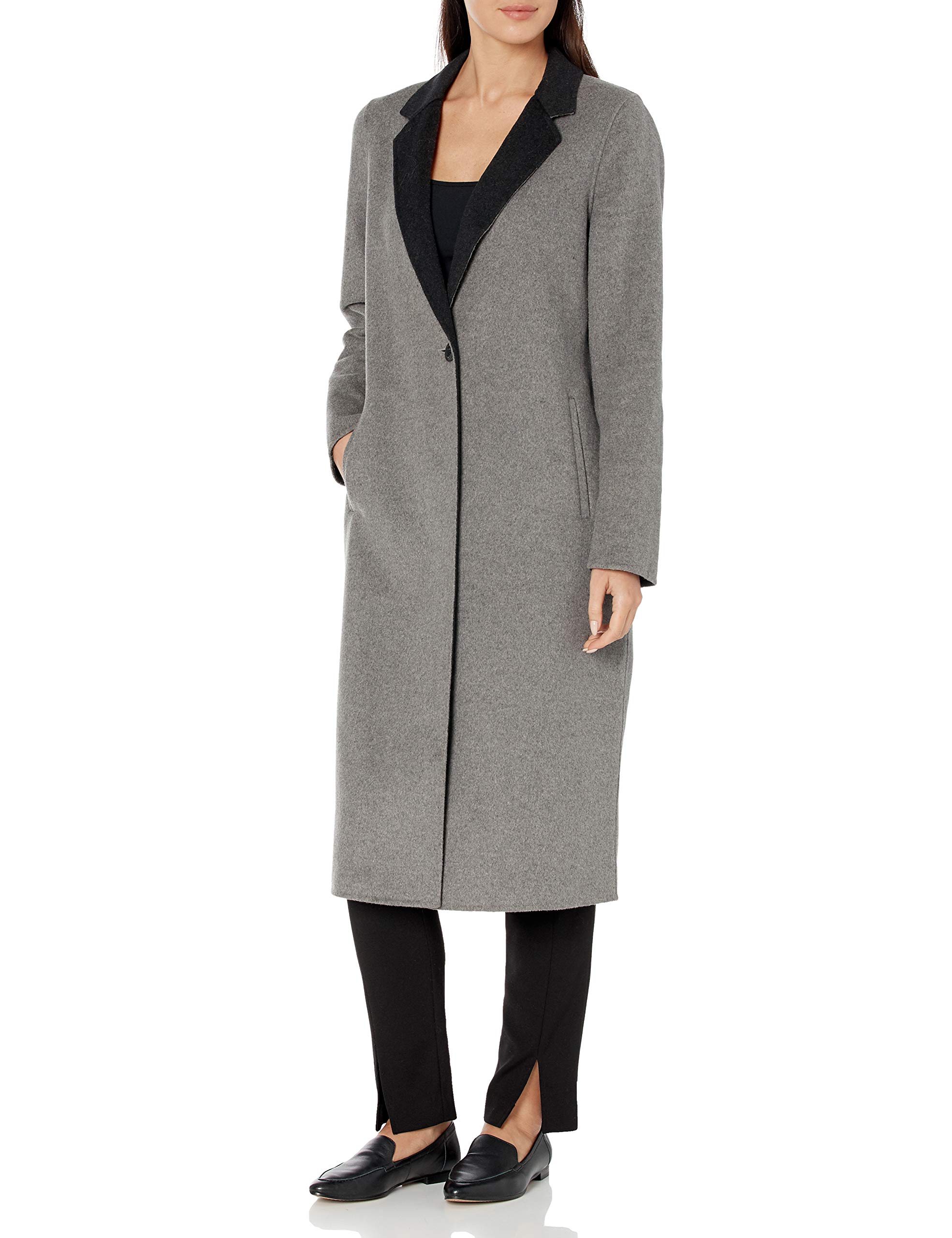 Calvin Klein Women's Double-Faced Wool Coat - Warm Winter Trench Coat for Office, Travel & Formal Occasions