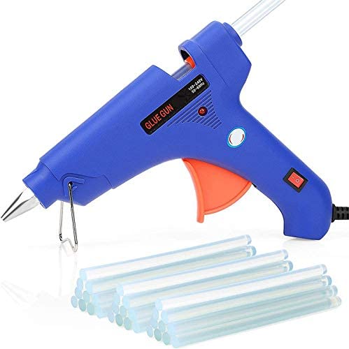 FEDUS 20W High Temperature Glue Gun with 5 Glue Sticks - Heavy Duty Mini Hot Melt Adhesive Tool for Crafts, Wood, Jewelry, Fabric - Includes Stand & On/Off Switch (Multicolor) - Perfect for DIY Projects, Home Repairs & School Art Activities
