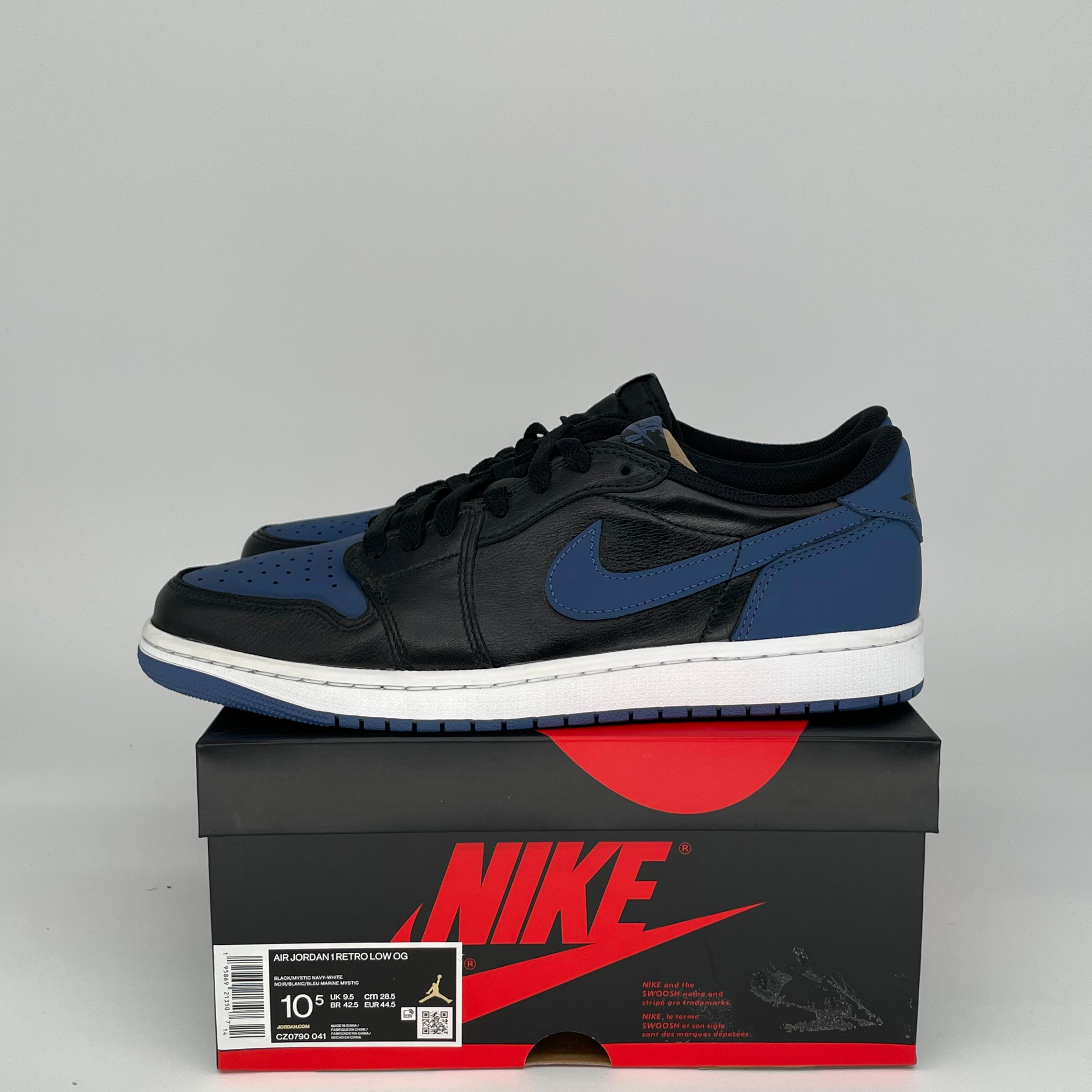 **Air Jordan 1 Low Mystic Navy Men's Sneakers - Size 10.5 (CZ0790-041) | Casual & Streetwear Style for Everyday Wear**