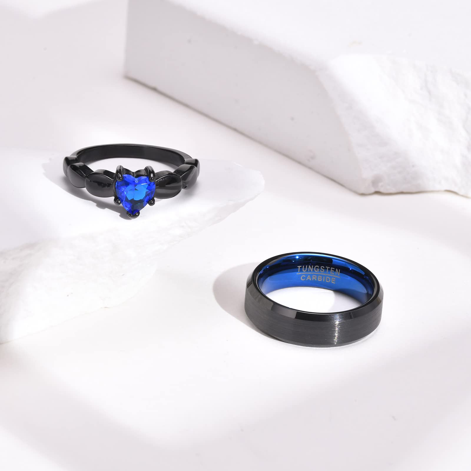 VNOX 2-Piece Personalized Couple Rings Set - Custom His & Hers Stainless Steel Promise Rings, Wedding Bands & Engagement Rings for Men & Women - Perfect for Anniversaries, Valentine's Day & Romantic Gifts