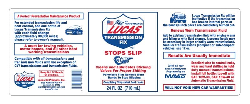 Lucas Oil 10009 Transmission Fix - 24 Ounce (Pack of 12) | Stops Slips, Leaks & Hard Shifting | For Cars, Trucks & SUVs | High-Performance Transmission Repair Solution