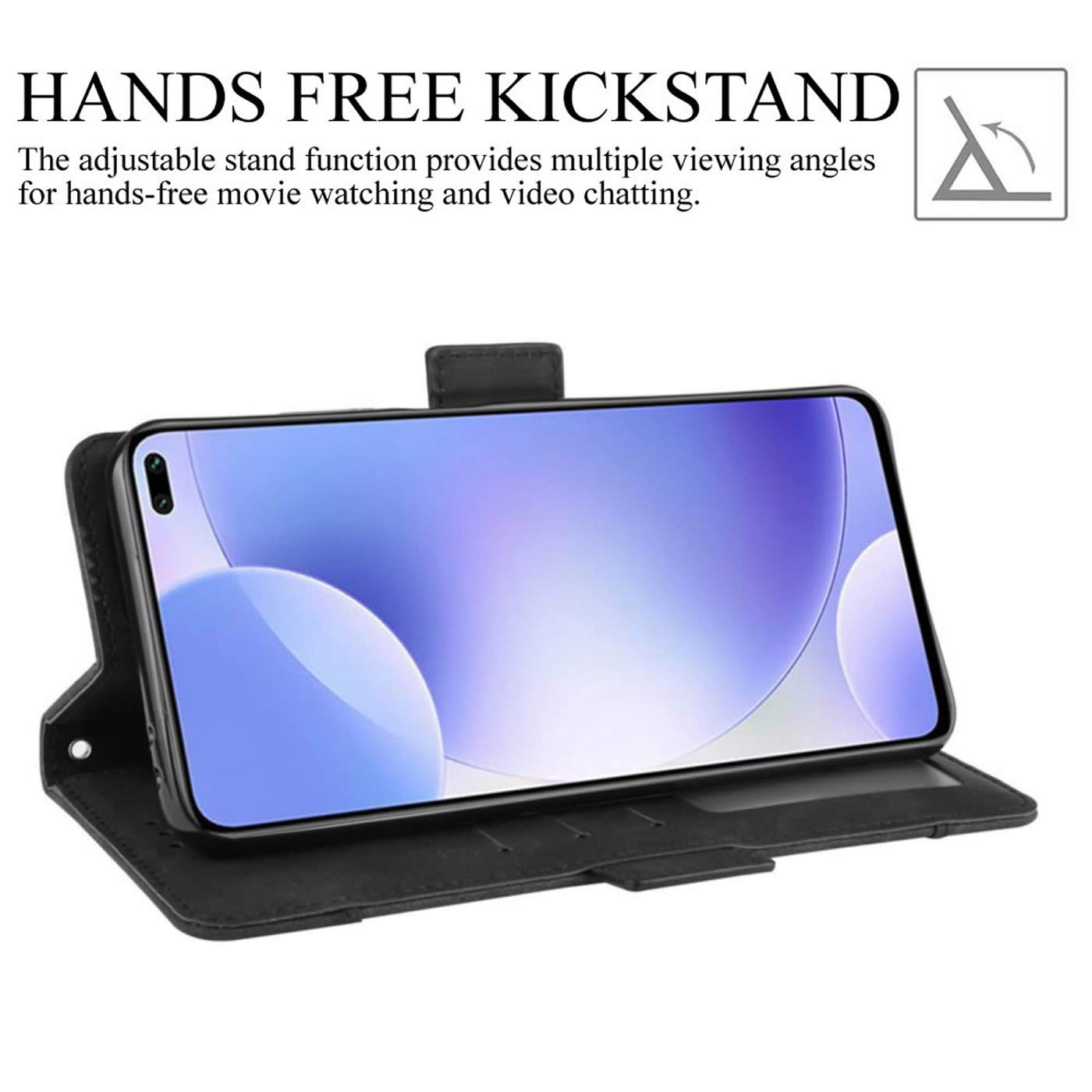 Magnetic Shockproof Flip Leather Wallet Case Cover for Xiaomi Poco X2 - Full Body Protection with Card Slot Holder (Black) | Perfect for Business, Travel & Everyday Use
