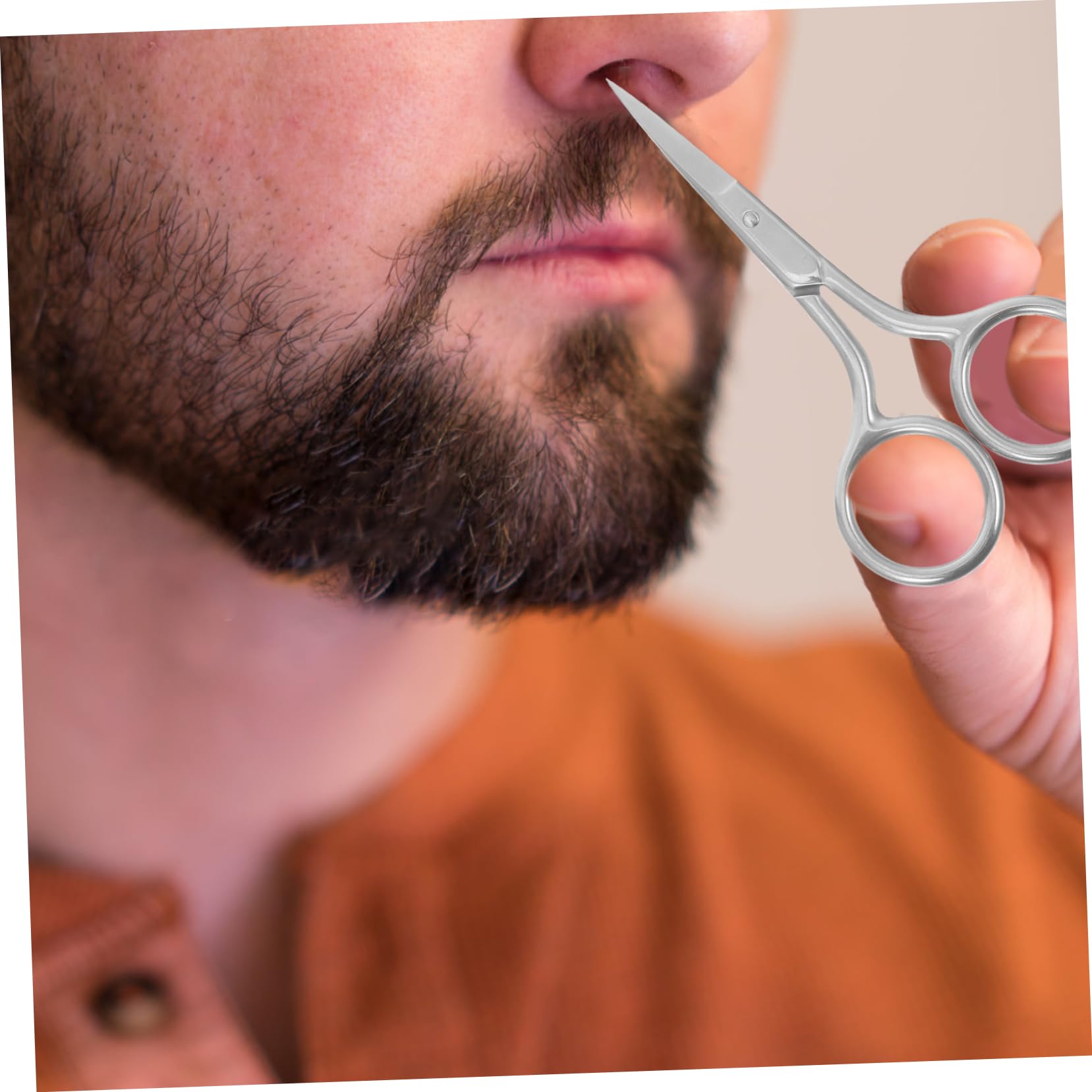 Didiseaon 2-Pack Stainless Steel Beauty Scissors Set - Rounded Tip Craft Scissors for Eyebrows, Mustache, Facial Hair & Ear Hair Trimming | Safe Grooming Tools for Men & Women | Perfect for Home Salon, Travel & DIY Beauty Care
