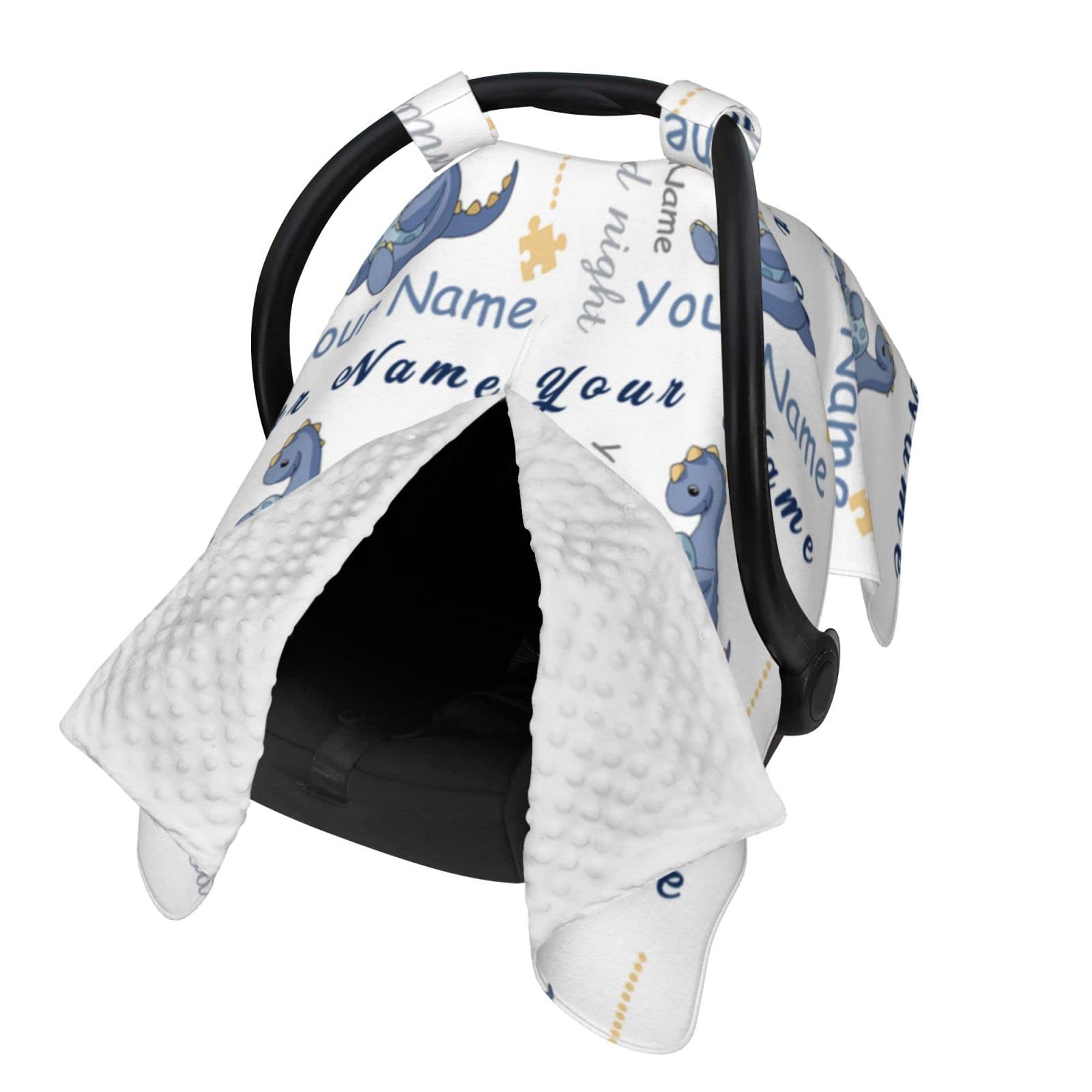 Personalized Baby Car Seat Cover with Name - Custom Infant Car Seat Canopy for Boys & Girls - Soft Nursing Cover for Breastfeeding - Perfect for Travel, Shopping & Daily Outings