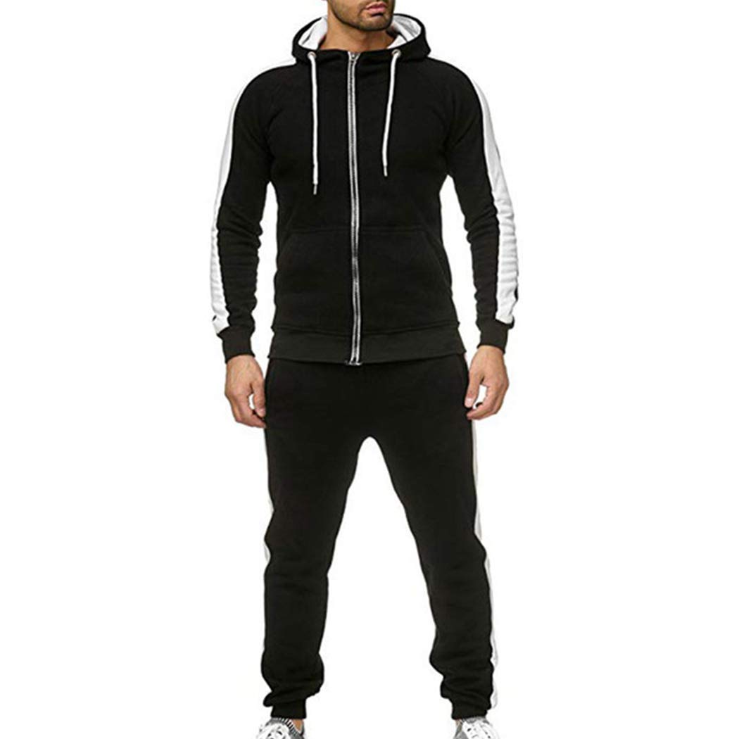 Men's 2-Piece Hooded Tracksuit Set - Casual Sports Jogging Suit with Warm Cardigan | Gym, Lounge & Outdoor Wear