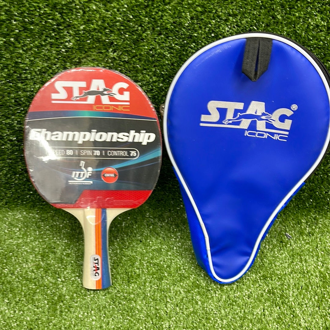 Stag Championship Table Tennis Racket - Professional Ping Pong Paddle with Premium Rubber Grip | Perfect for Tournaments, Training & Home Play
