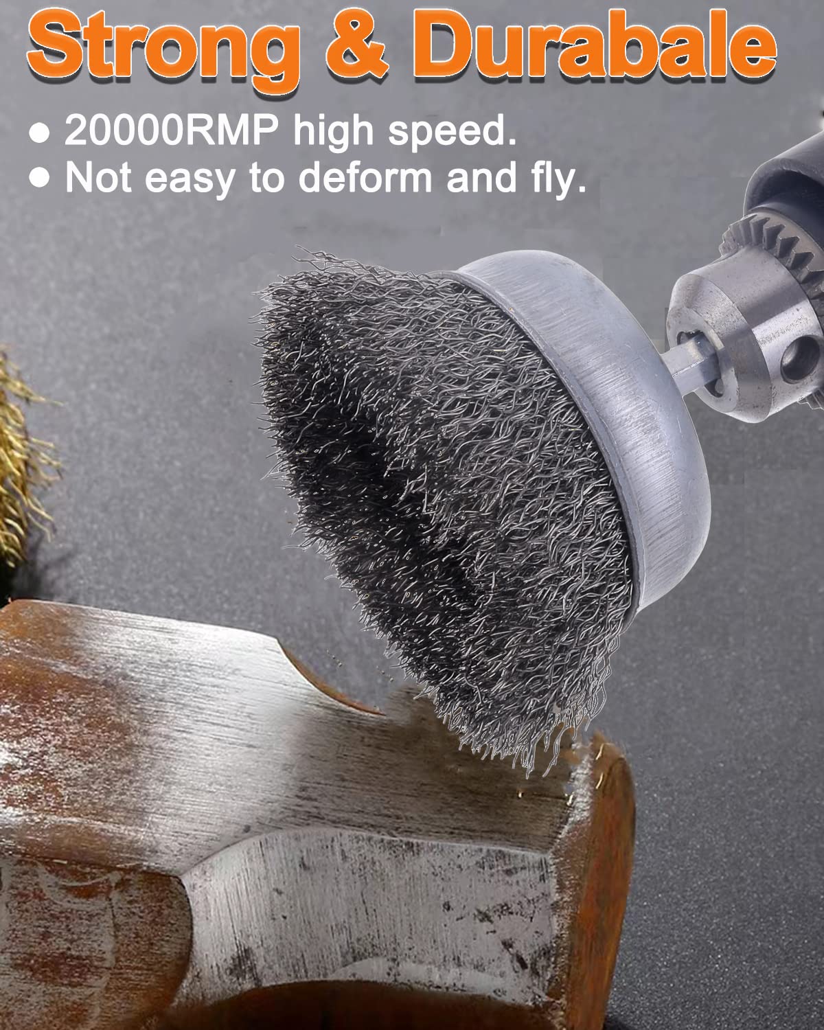 **Rocaris 40-Pack Carbon Steel Wire Wheel Brush Set – 1/4-Inch Hex Shank, Cup Brush, Wheel Brush & Pen Brush – Rust Removal, Corrosion Cleaning & Surface Scrubbing – Ideal for Metal, Wood & Automotive Surfaces**