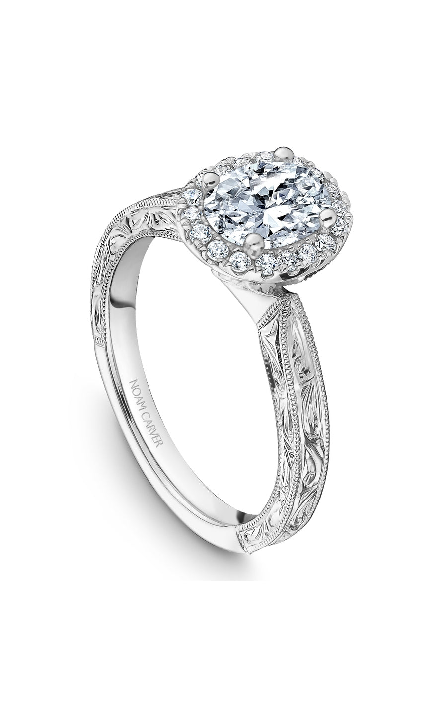 Noam Carver 14K White Gold Diamond Engagement Ring for Women - Elegant Bridal Wedding Band, Size 5EA | Perfect for Proposals, Anniversaries & Special Occasions