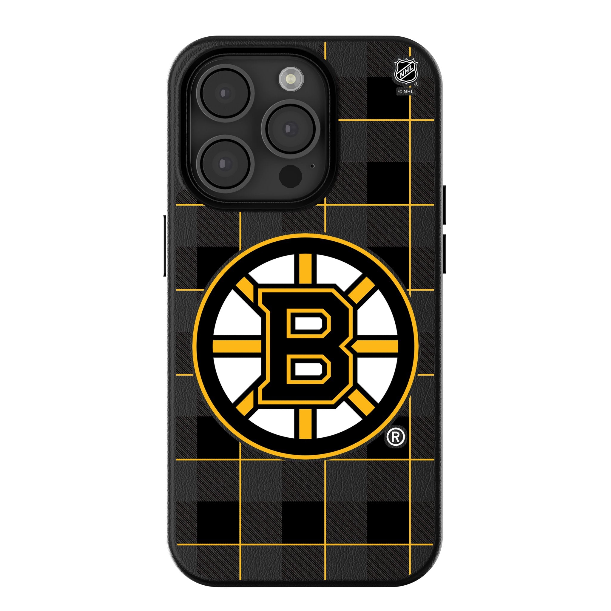 Boston Bruins Plaid MagSafe Compatible Phone Case for iPhone 14/13/12 Pro Max - Durable Protective Cover for Bruins Fans - Perfect for Game Day & Everyday Use