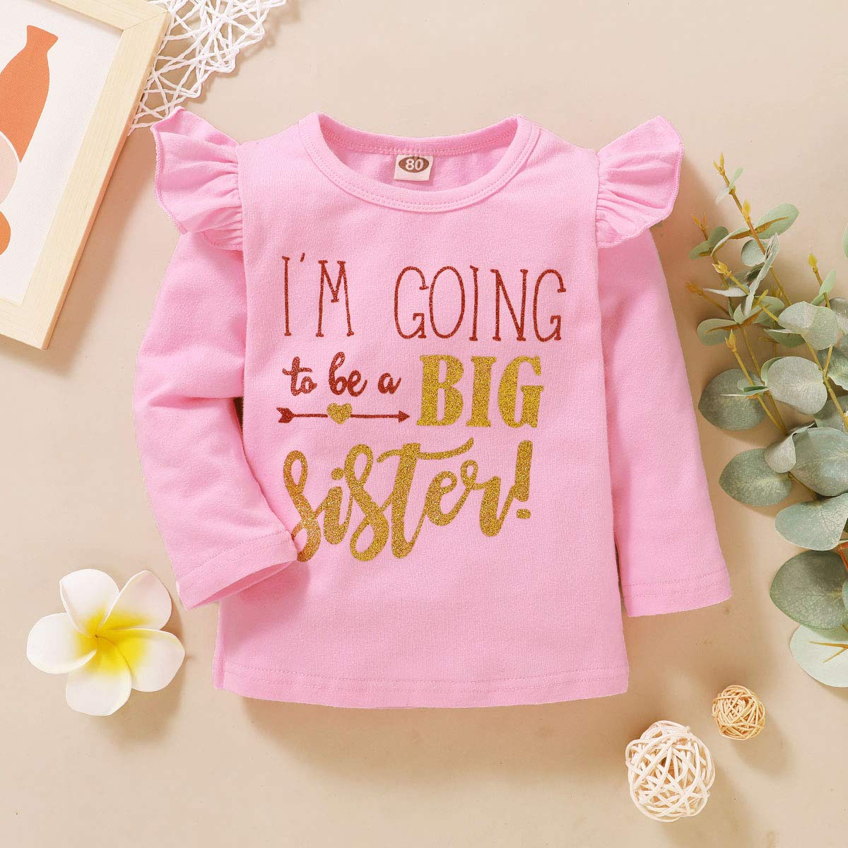LYSMuch Big Sister T-Shirt for Toddler Girls - Perfect for Sibling Announcement