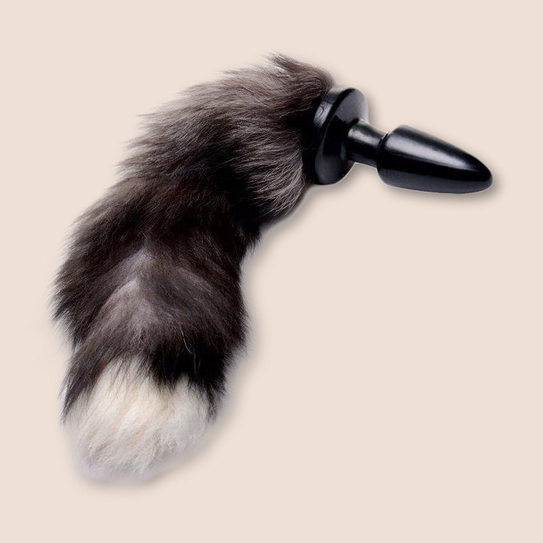 Realistic Faux Fox Tail Butt Plug - Flexible Silicone Anal Plug for Adults - Perfect for Cosplay, Role Play & Sensual Play