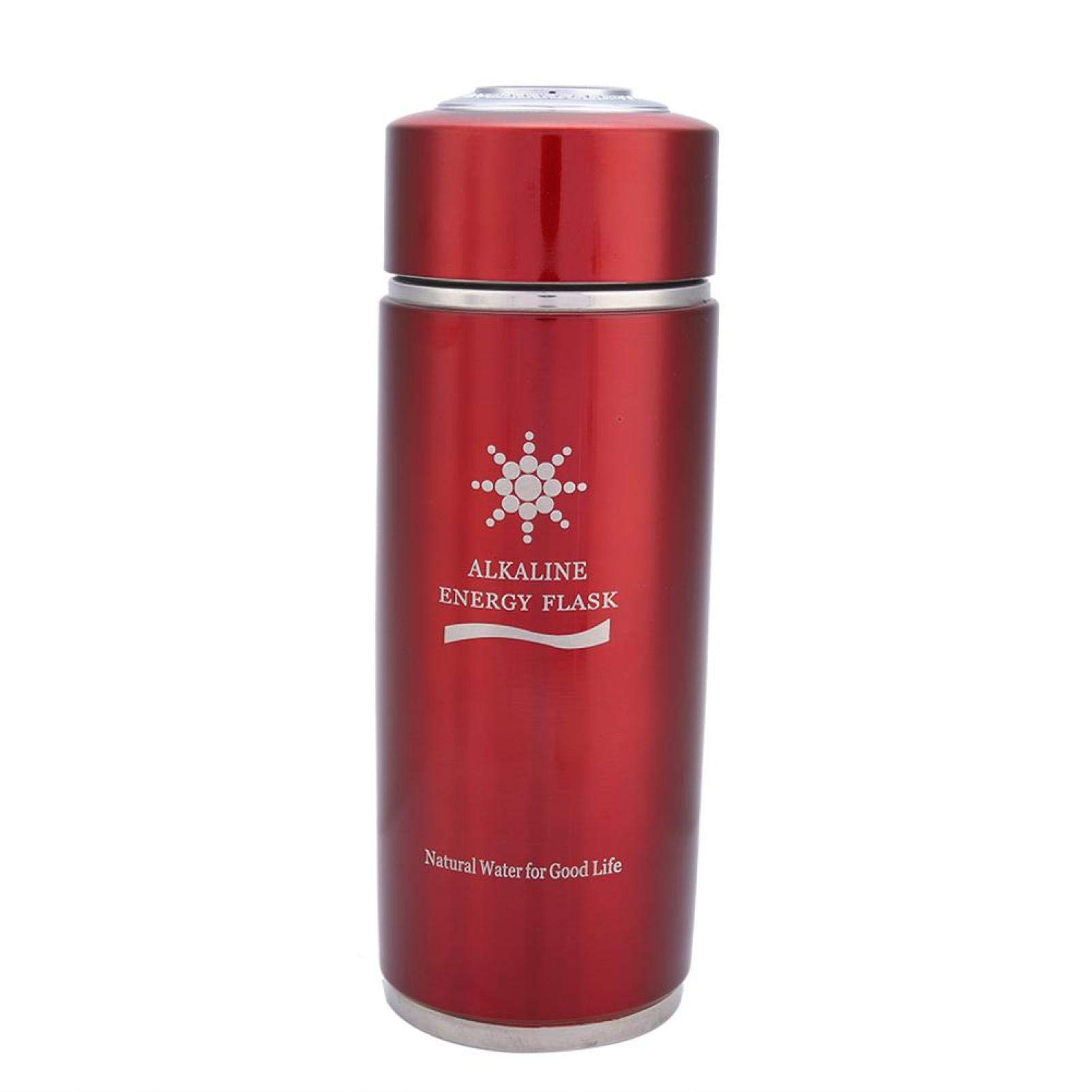Premium Stainless Steel Alkaline Water Bottle with Nano Bio Energy Ionizer - Portable Travel Flask for Tea & Healthy Hydration (Red) - Perfect for Gym, Hiking & Office Use