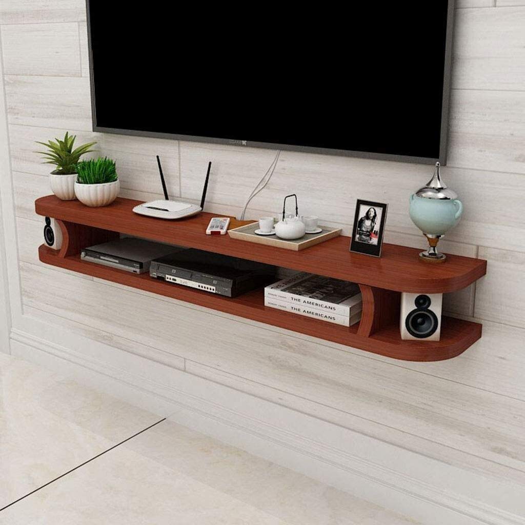Wall Mounted Floating Shelf with Drawer - 120CM TV Stand for DVD, Satellite & Cable Boxes - Modern Open Storage Shelf for Living Room, Bedroom & Office (Color: A)